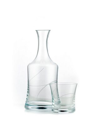 Crystalex Gläser-Set Grace geschliffen 7er Set Kristallglas 6 x Gläser eine Karaffe, Kristallglas, Kristallglas, poliertem Schliff