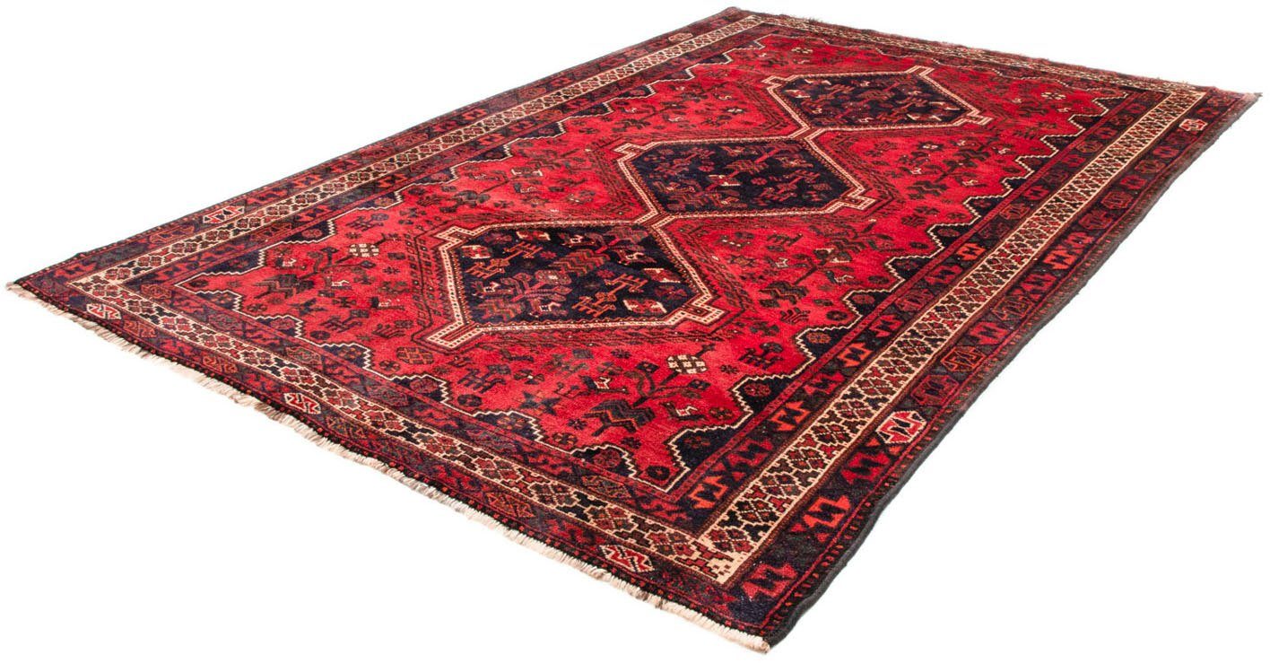 Wollteppich Shiraz Medaillon Rosso scuro 305 x 215 cm, morgenland, rechteckig, Höhe: 10 mm, Unikat mit Zertifikat