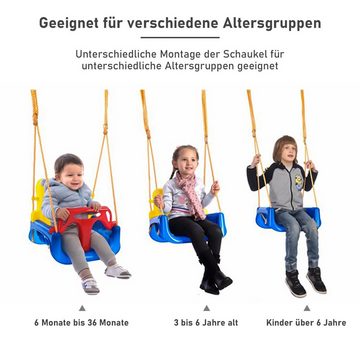 TolleTour Einzelschaukel Kinderschaukel Schaukelbank Schaukelgerüst Babyschaukel 3 in 1
