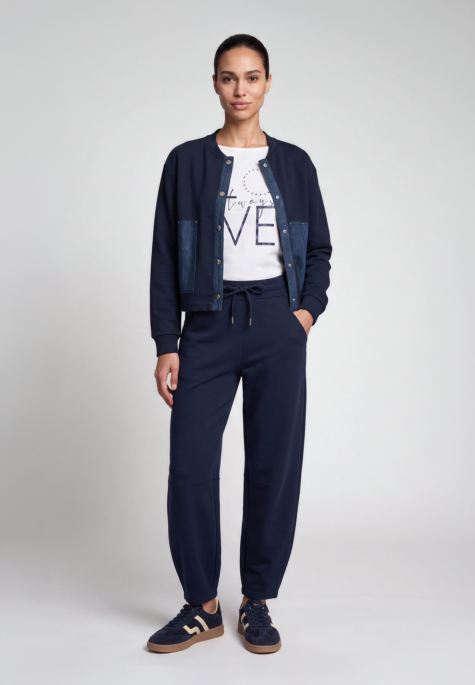 MARC AUREL Bomberjacke mit Denim Taschen