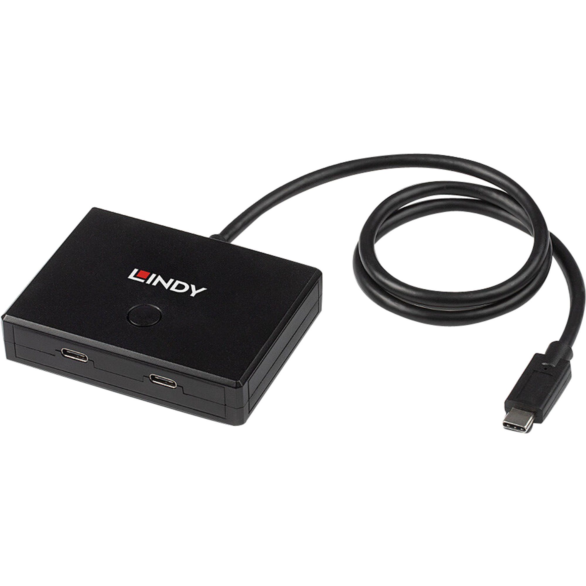 Lindy USB 3.2 Gen 1 Switch, USB-C Stecker > 2x Computer-Kabel
