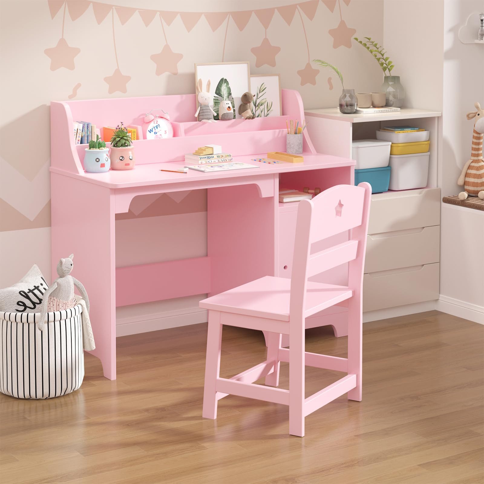 GarveeMore Kinderschreibtisch Kinder Schreibtisch Stuhl Set Robuste Tisch S günstig online kaufen