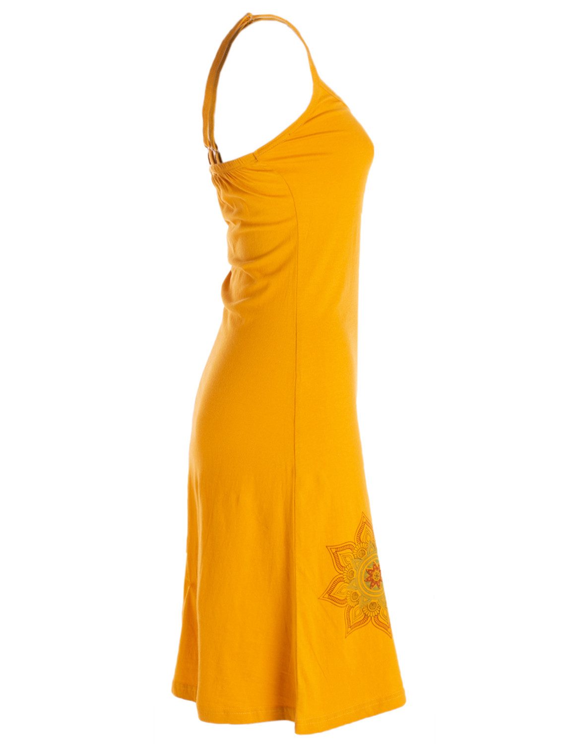 Vishes Sommerkleid Damen Sommer-Kleider Mini-Kleid Jersey-Kleid Spagettiträger-Kleid Goa, Hippie, Retro Style