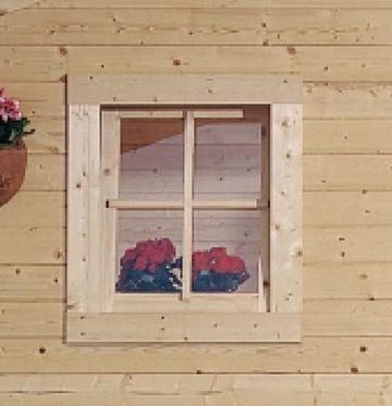 Karibu Fenster Gartenhaus Fenster Echtglas Dreh-/Kippfenster Naturbelassen, (1 Stück), aus nordischer Fichte