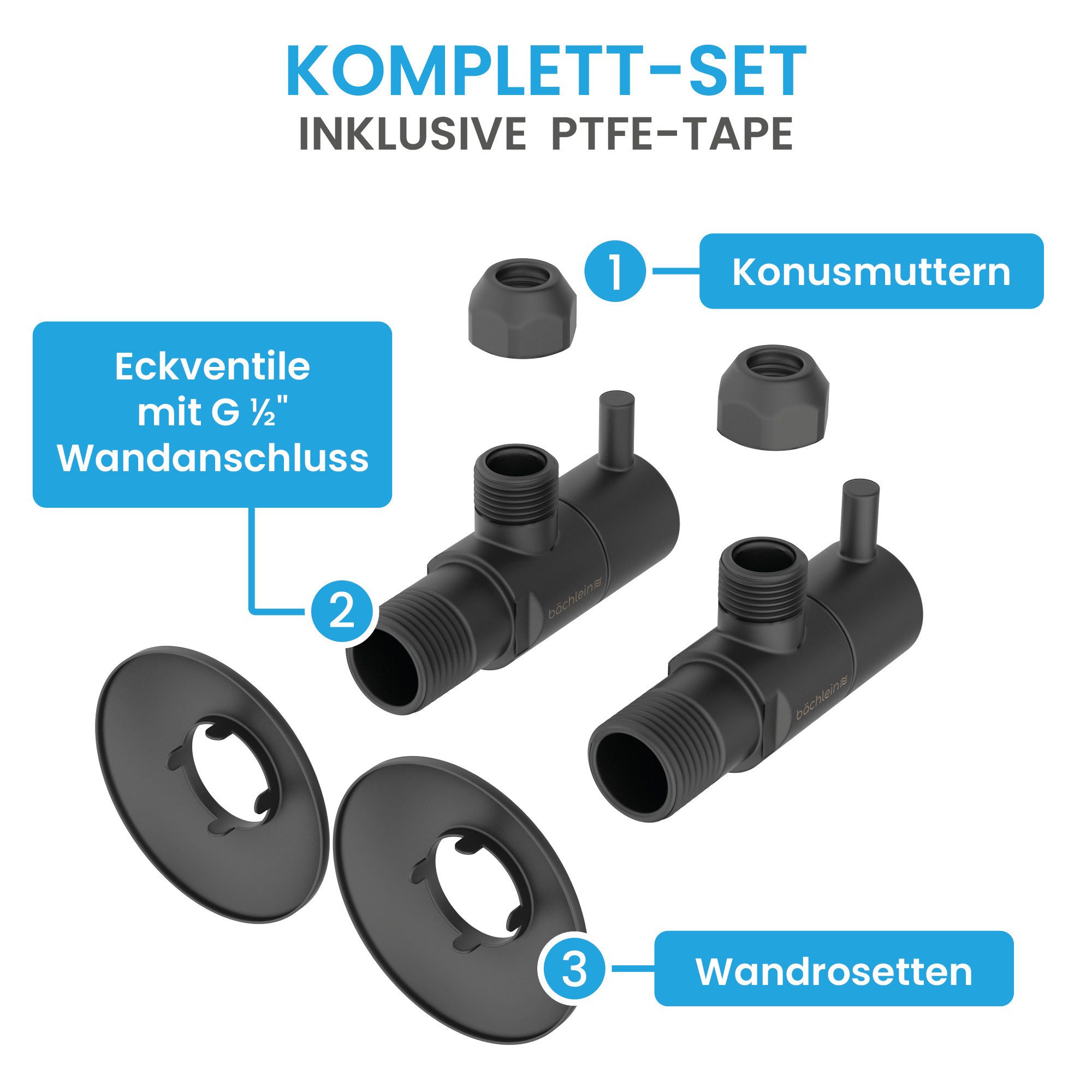 Bächlein Eckventil Eckventil-Set schnellverschluss Komfort