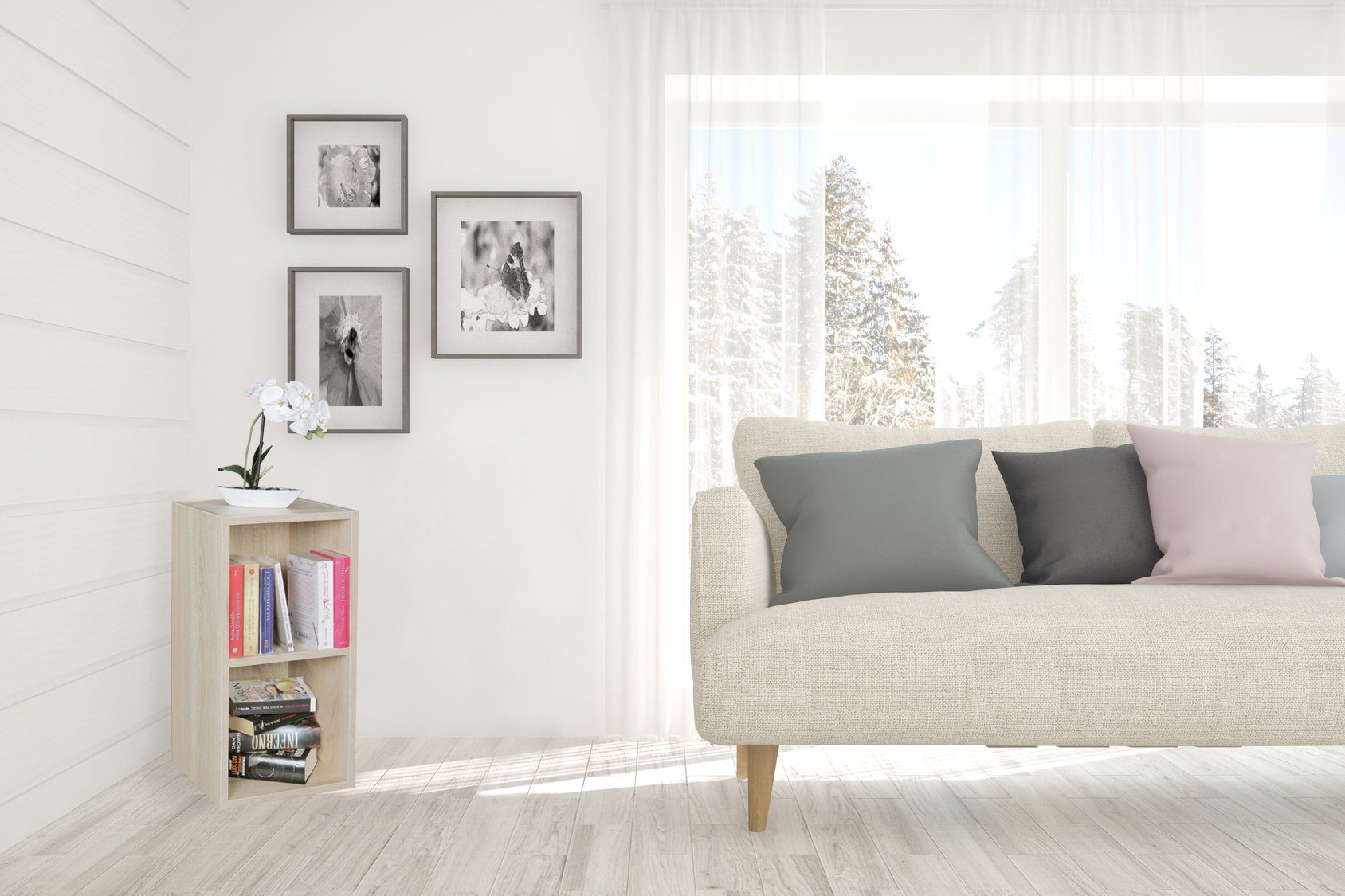 Beige DESIGN 2 KADIMA Möbelstück - Modernes Regal mit Standregal CERVINO Regalfächern