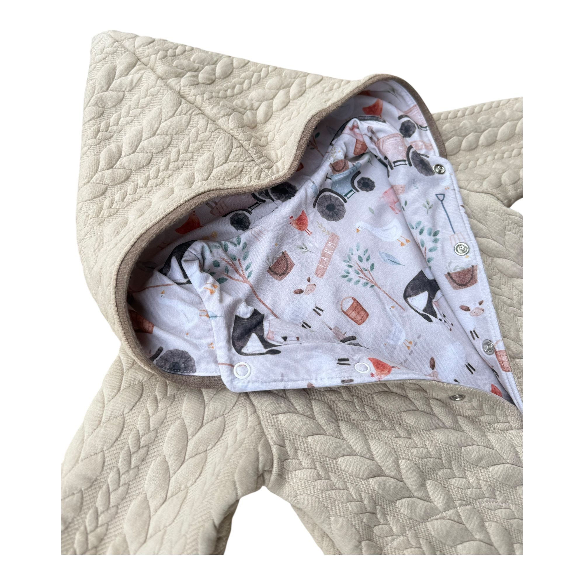 Land-Juwelen Overall Baby Overall Bauernhof Cremeweiß