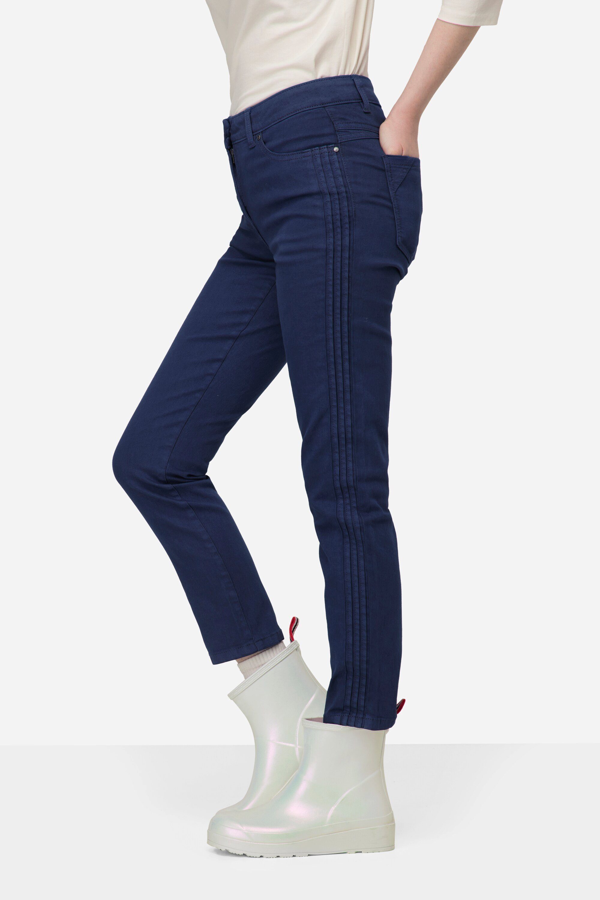 Passform seitliche Tina Zierfalten jeansblau Laurasøn 5-Pocket-Jeans Jeans gerade