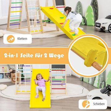 KOMFOTTEU Klettergerüst vielseitiger Spielturm, für Kinder ab 3 Jahren