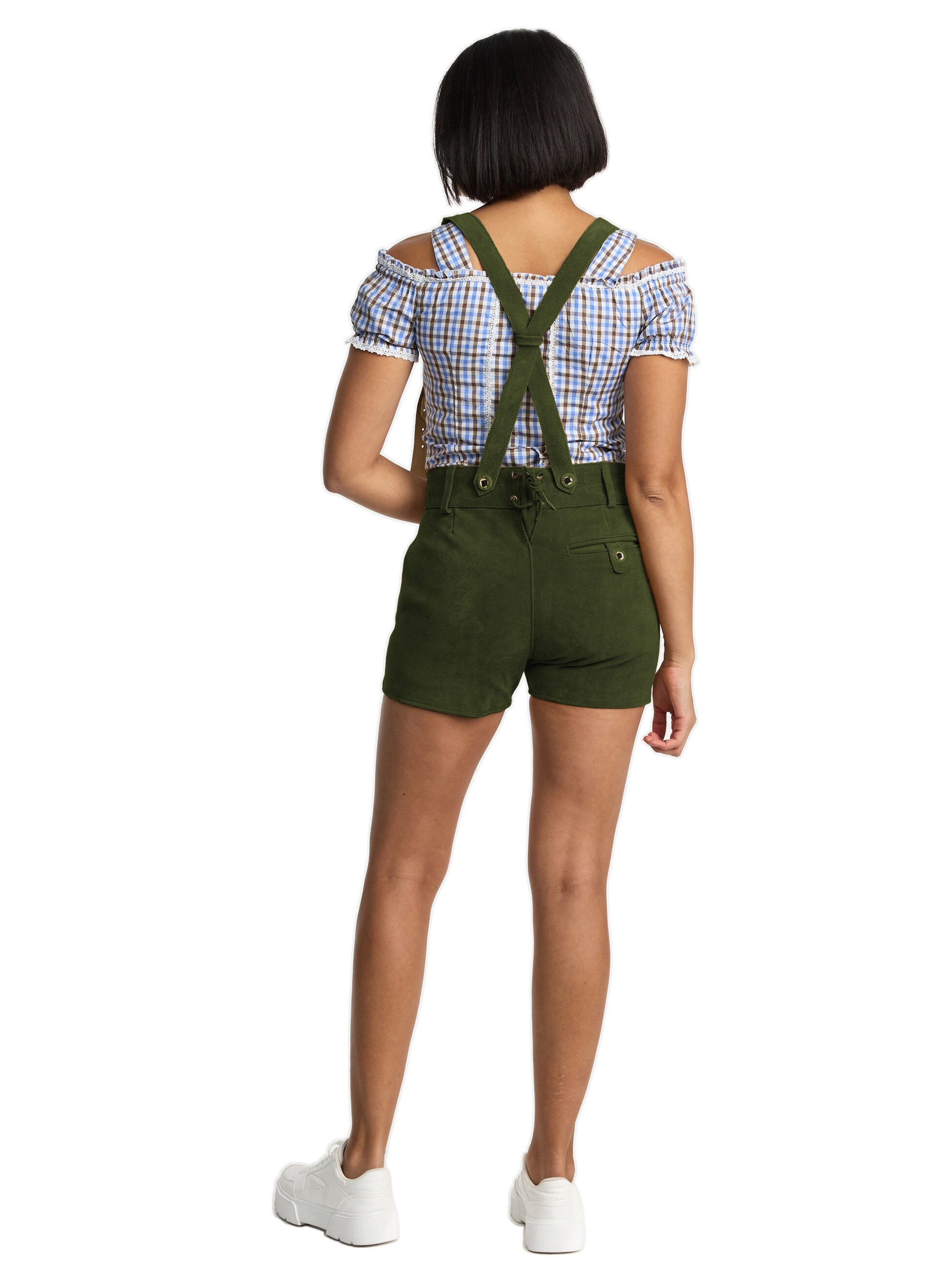 Steigenhöfer Manufaktur Trachtenlederhose Lederhose Damen Shorts Hotpants - 100% Rindsleder - Kurze Hose (Inklusive verstellbaren Trägern) Traditionelles Design – Bild 2 von 5
