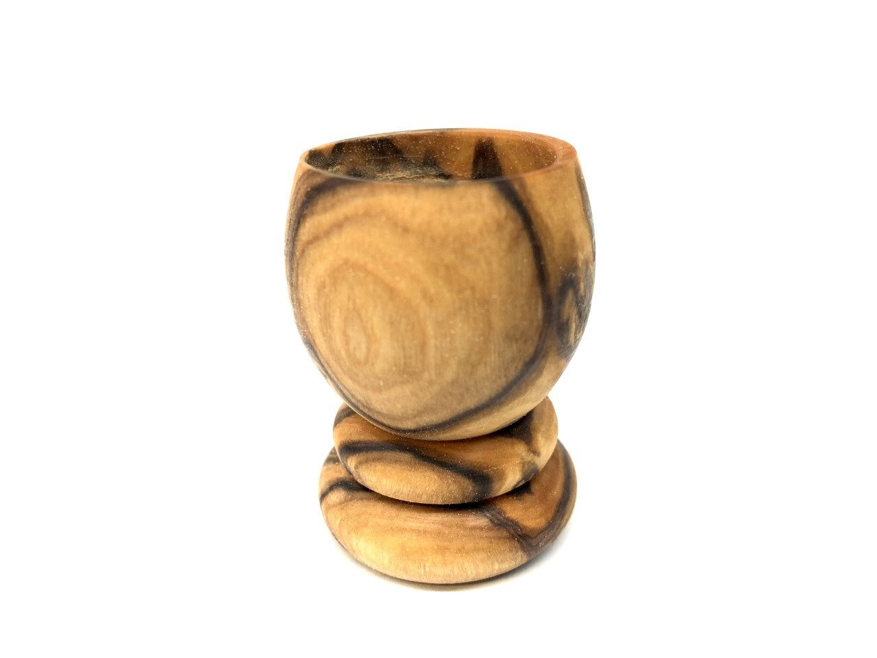 Olivenholz-erleben Eierbecher Eierbecher Wachtelei aus echtem Olivenholz, (1-tlg), hygienischer als Kunststoff, antibakterielle Wirkung