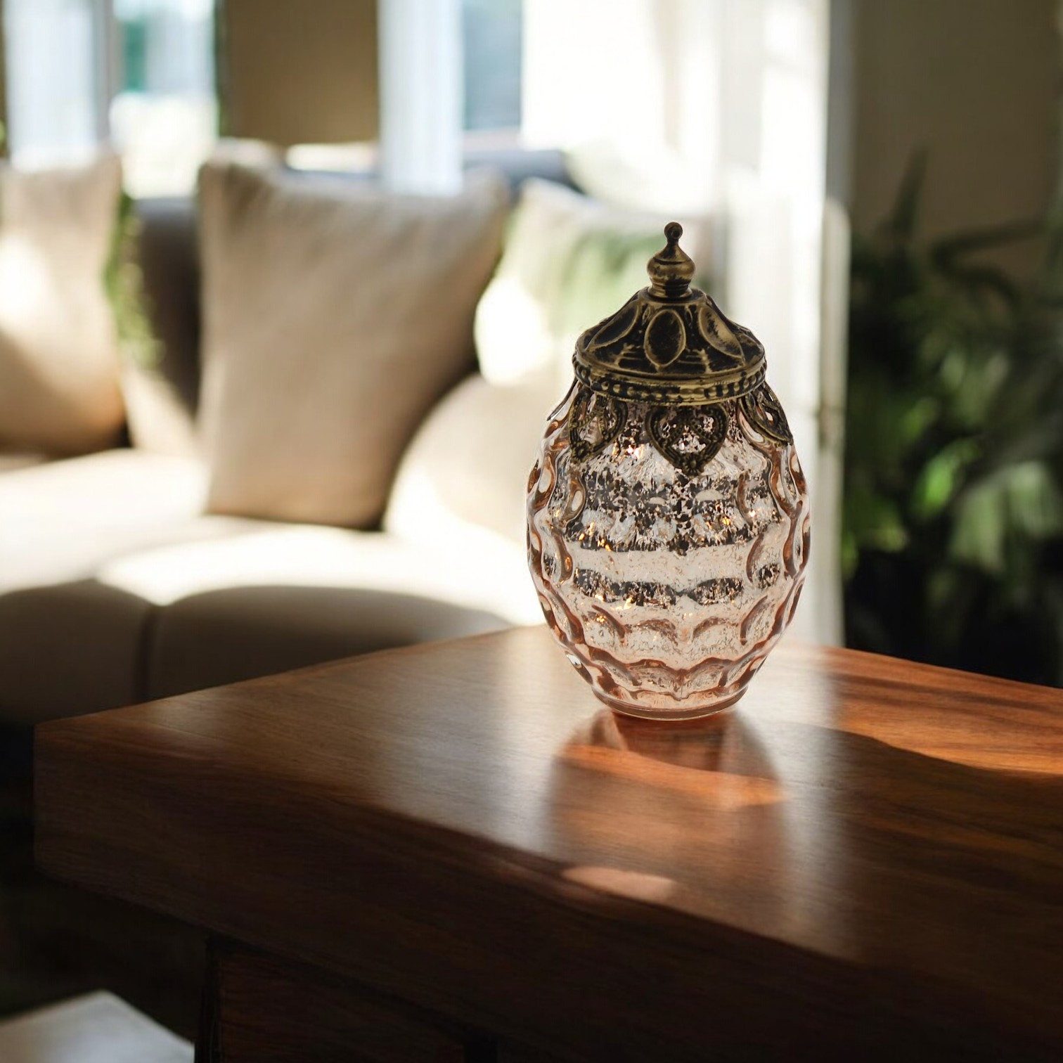 Werner Voß Kerzenhalter Windlicht Glas Roségold antik Messing Farbe Metallo günstig online kaufen