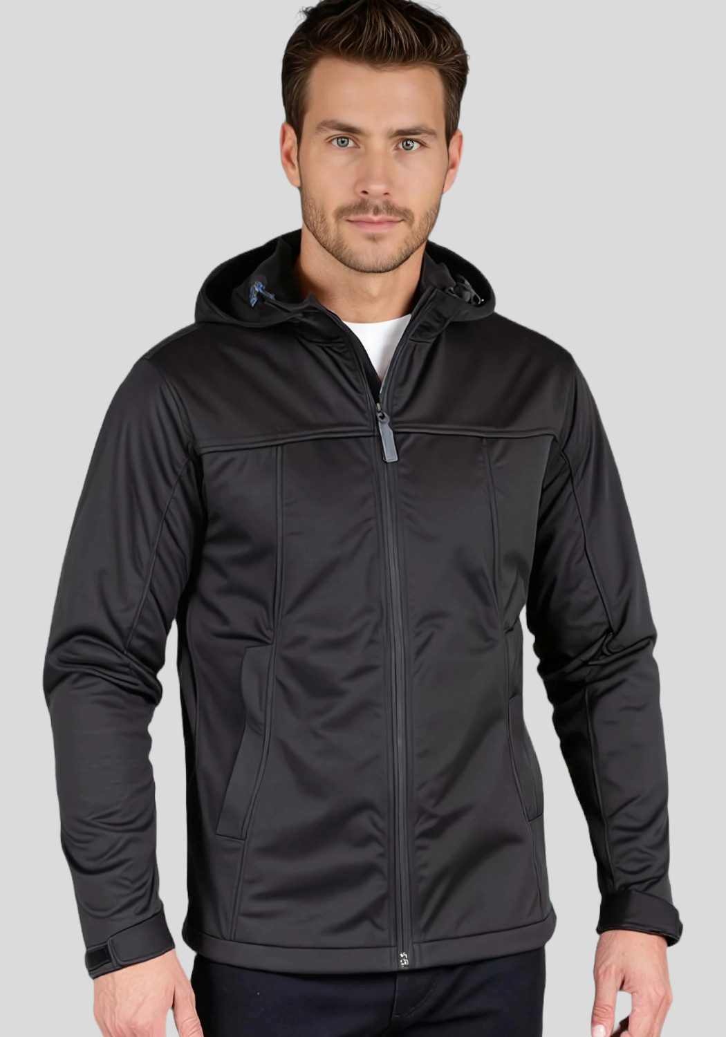 Promodoro Softshelljacke Hoody Softshell Jacke Kapuzenjacke mit Kapuze, winddicht, bequem, atmungsaktiv