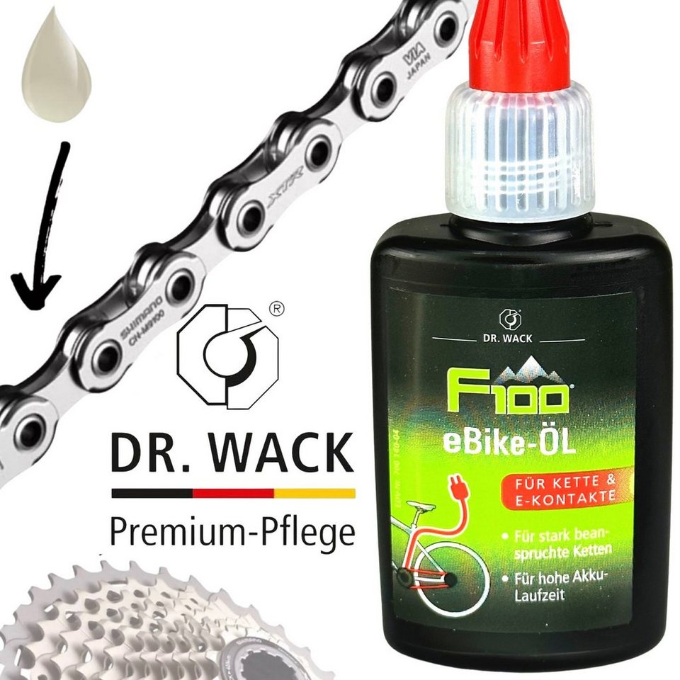 DR WACK Fahrrad-Montageständer Dr.Wack F100 Fahrrad Kettenöl Pflege für  Kette und E-Kontakte 50ml