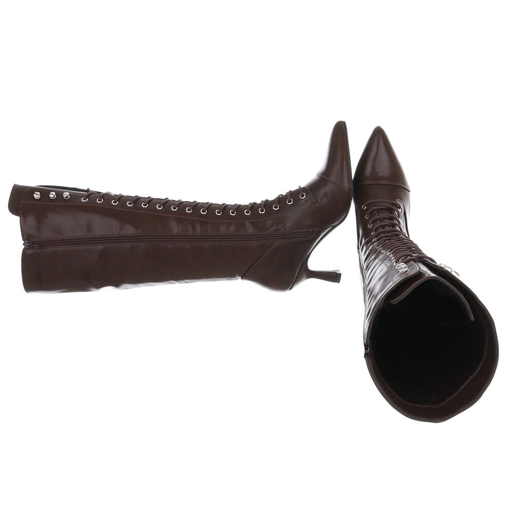 Ital-Design Elegante Damenstiefel mit Schnürung und Absatz Schnürstiefel (9 günstig online kaufen