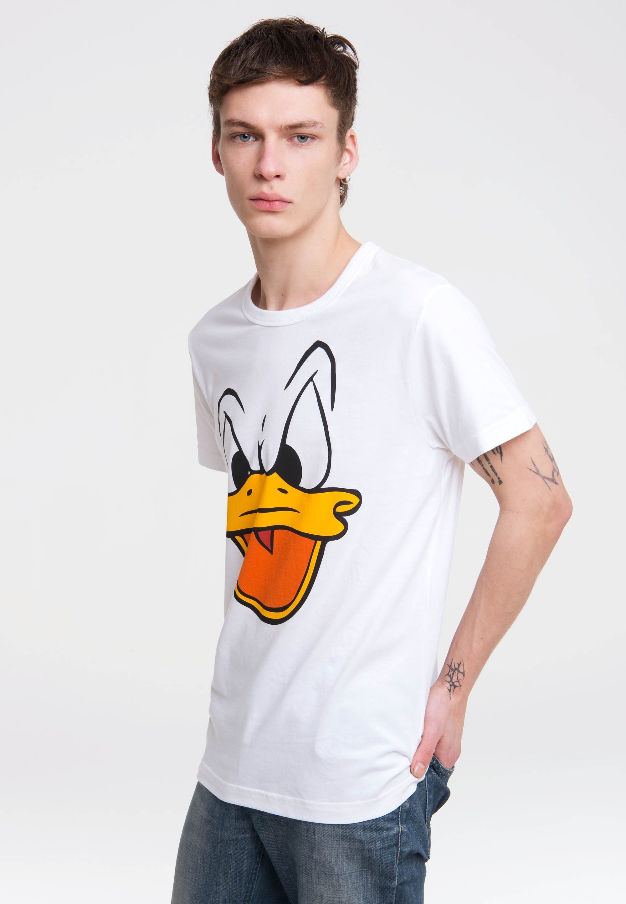 Duck LOGOSHIRT Donald T-Shirt lizenziertem Originaldesign im