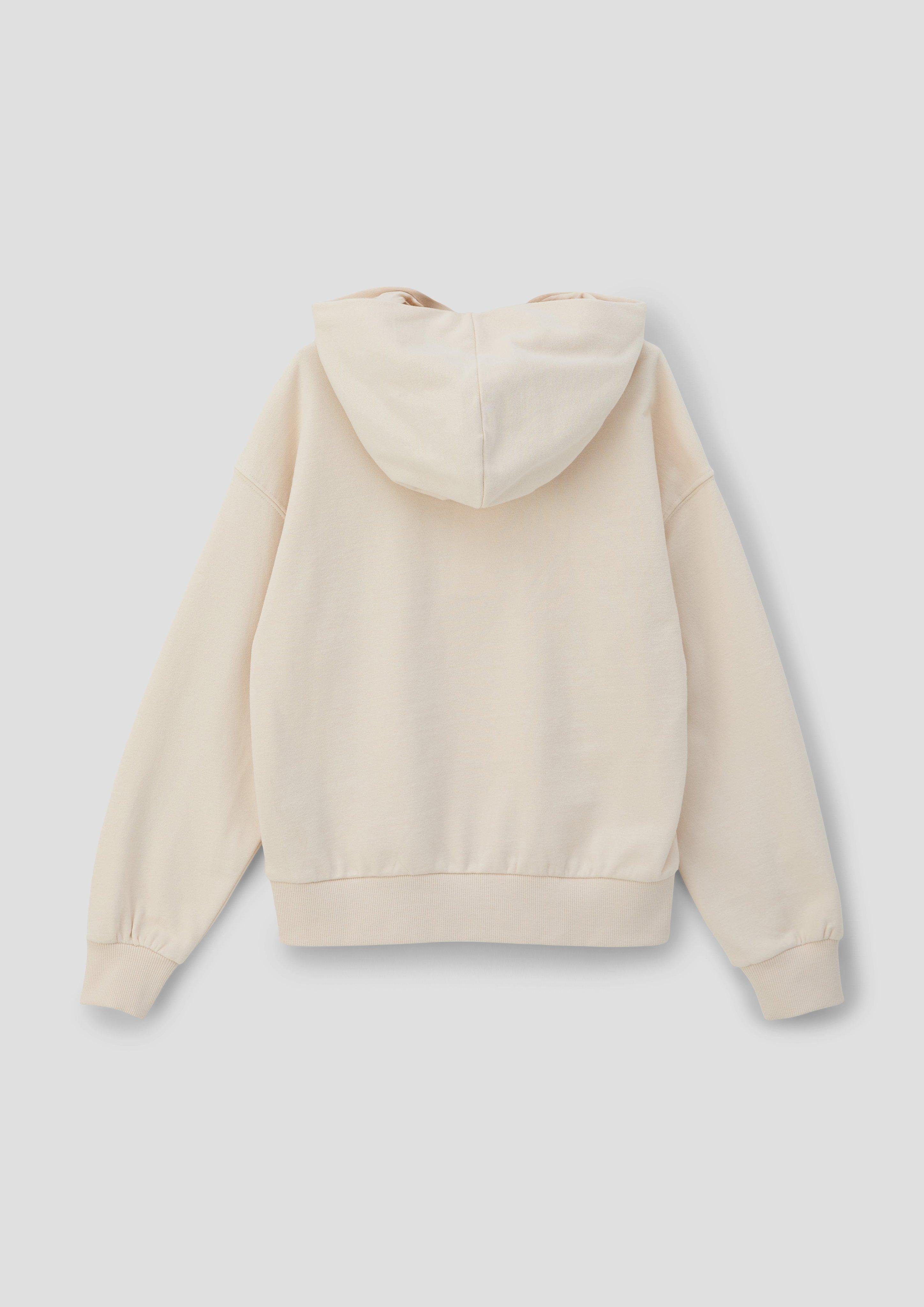 s.Oliver Sweatshirt Kapuzen-Sweatshirt Stickerei sand helles Pailletten, Stickerei mit