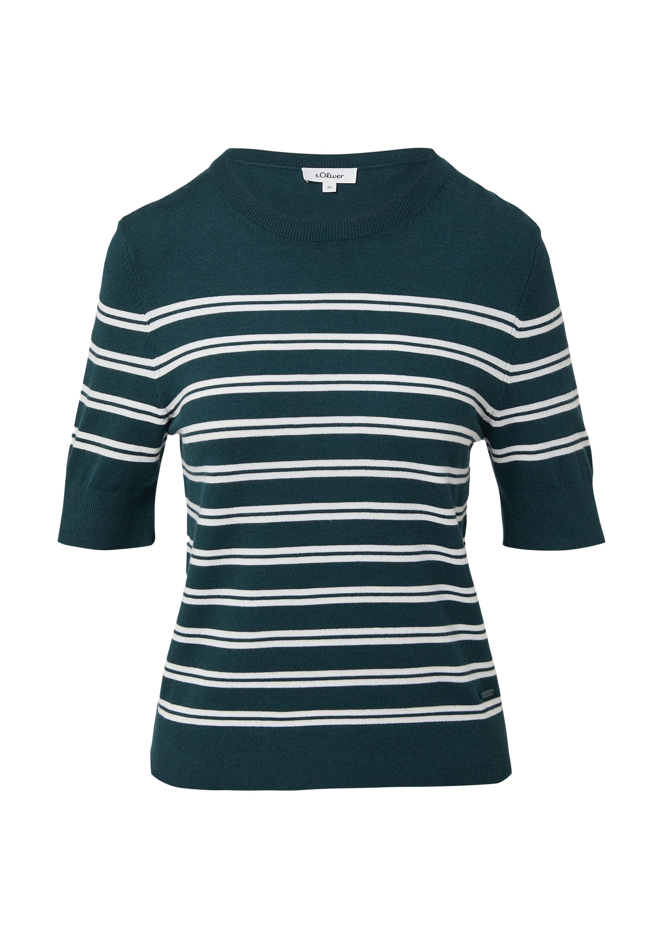 s.Oliver Kurzarmpullover Strickpullover Kurzarm-Strickpullover aus Viskosem günstig online kaufen
