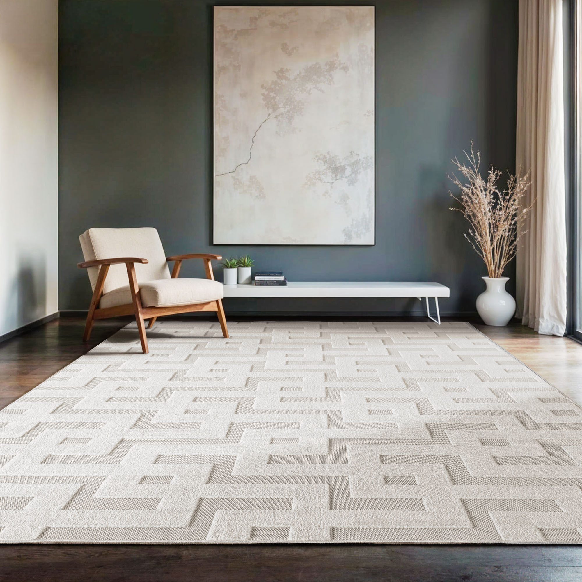 SIMPEX24 Designteppich Unicolor - Einfarbig, Rechteckig, Höhe: 4 mm, Indoor günstig online kaufen