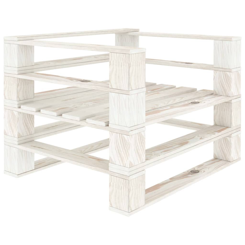 vidaXL Gartenbank Outdoor-Sessel Paletten Holz Weiß günstig online kaufen
