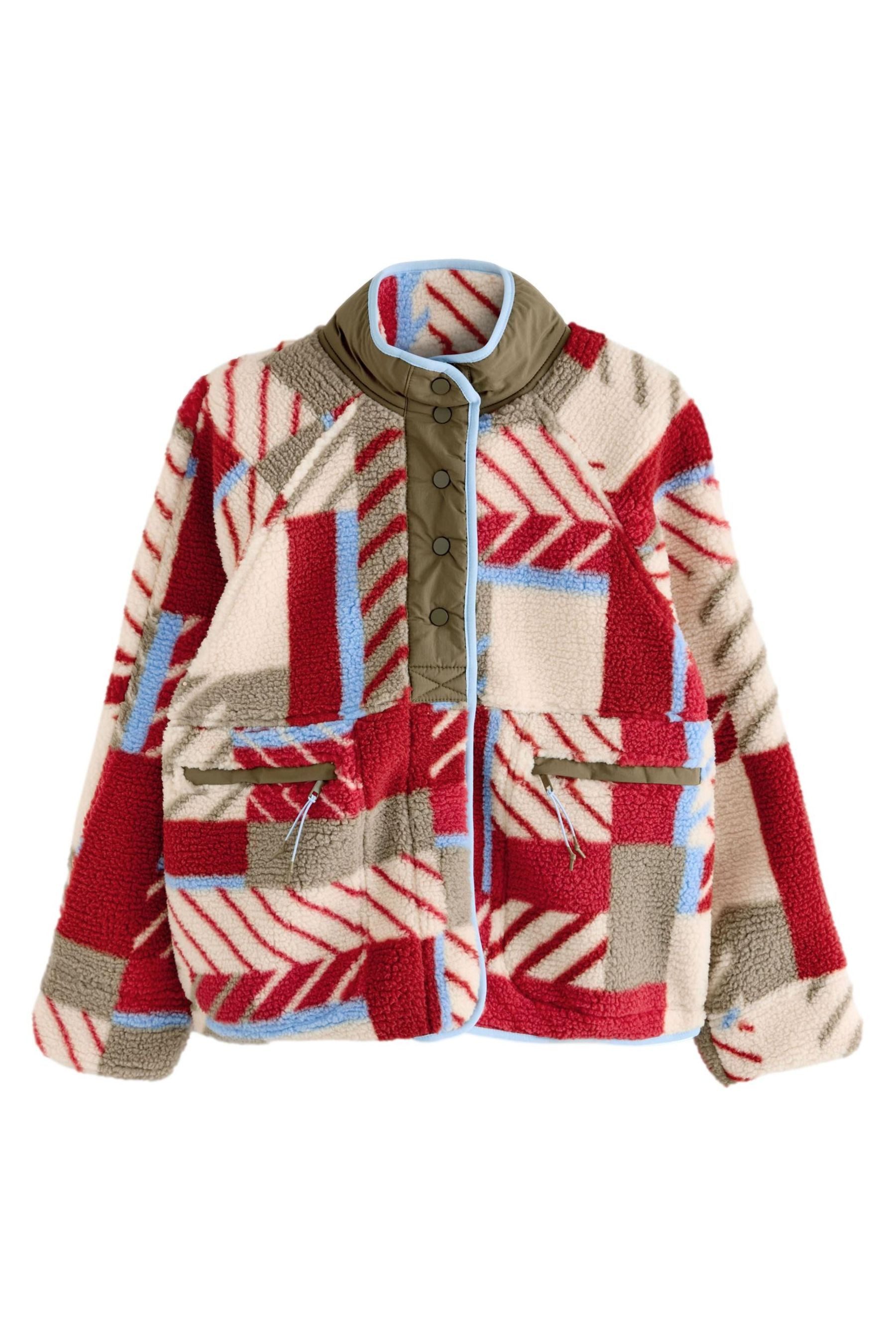 Fleecejacke Jacke aus Teddyfell-Fleece mit Druckknöpfen