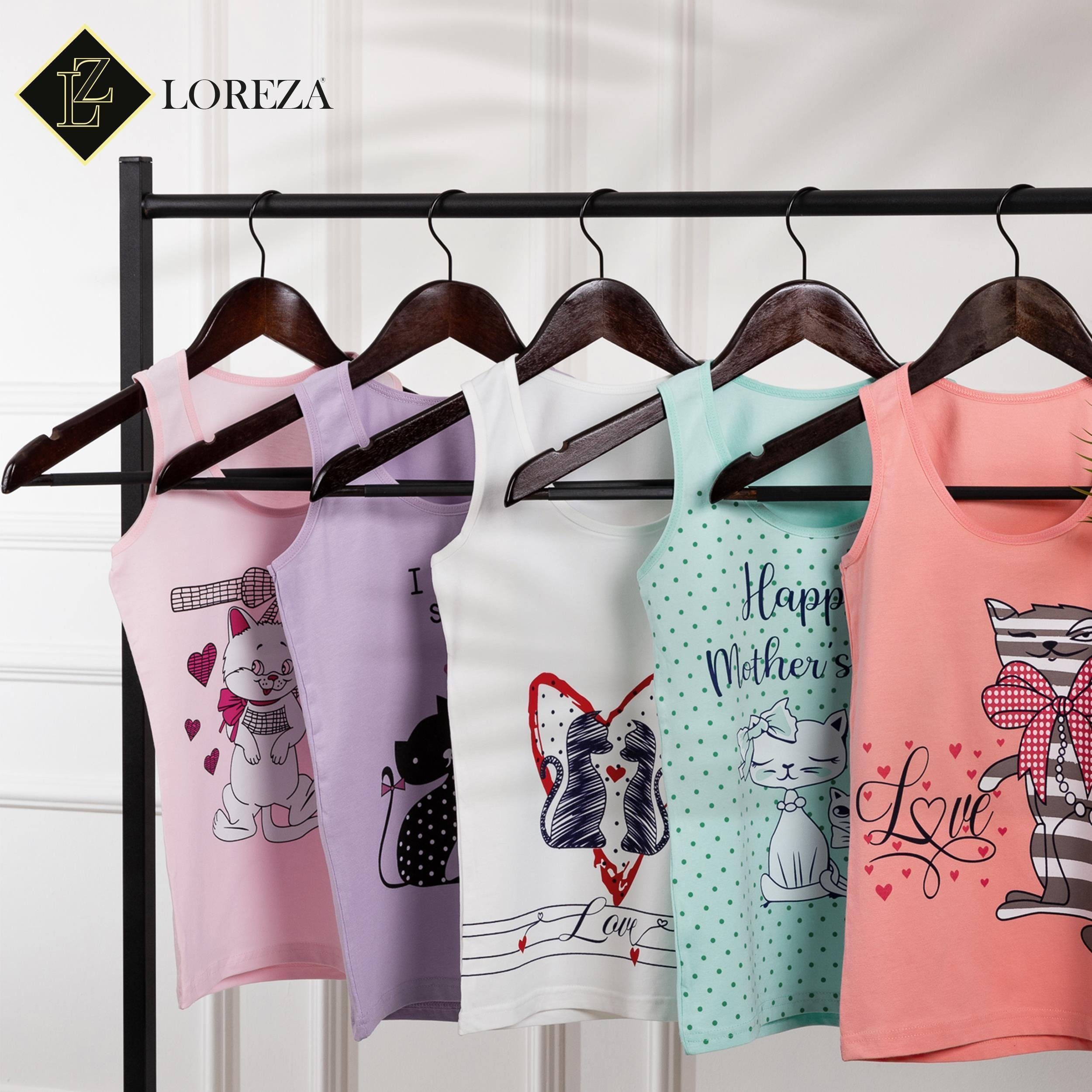 LOREZA Unterhemd 5 Mädchen 92-170 (Set, Unterhemden Tank Gr. 5-St) Unterwäsche