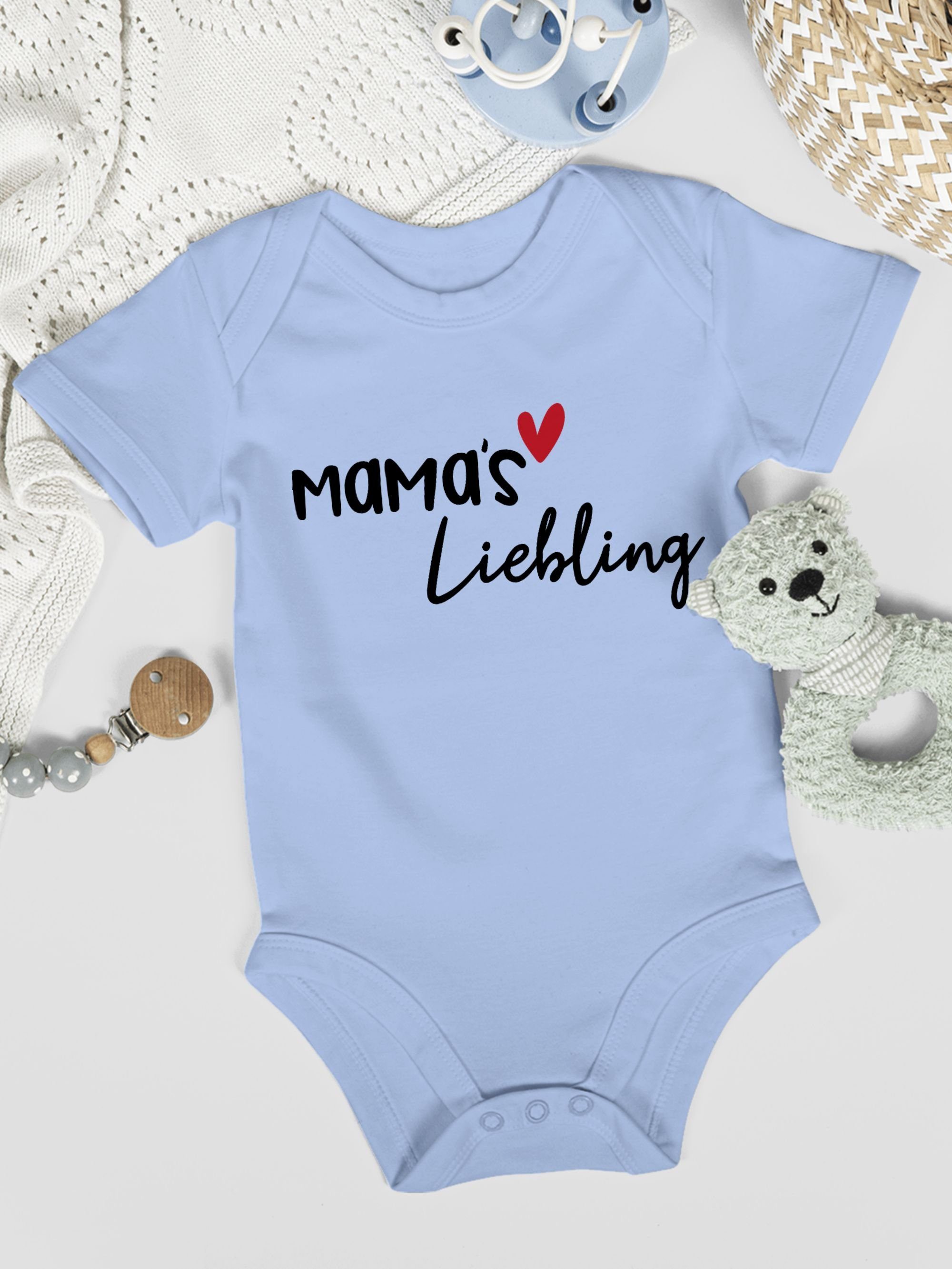 (1-tlg) Shirtracer Mamas 2 Shirtbody Liebling Babyblau Muttertagsgeschenk