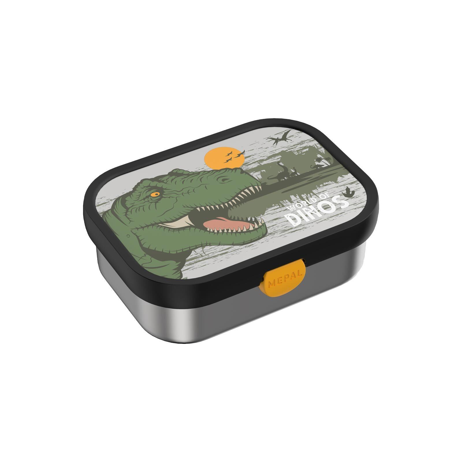 Mepal Lunchbox Campus Edelstahl-Brotdose mit Gabel 18 x 13 cm, Edelstahl/Kunststoff, (1-tlg), Spülmaschinenfest