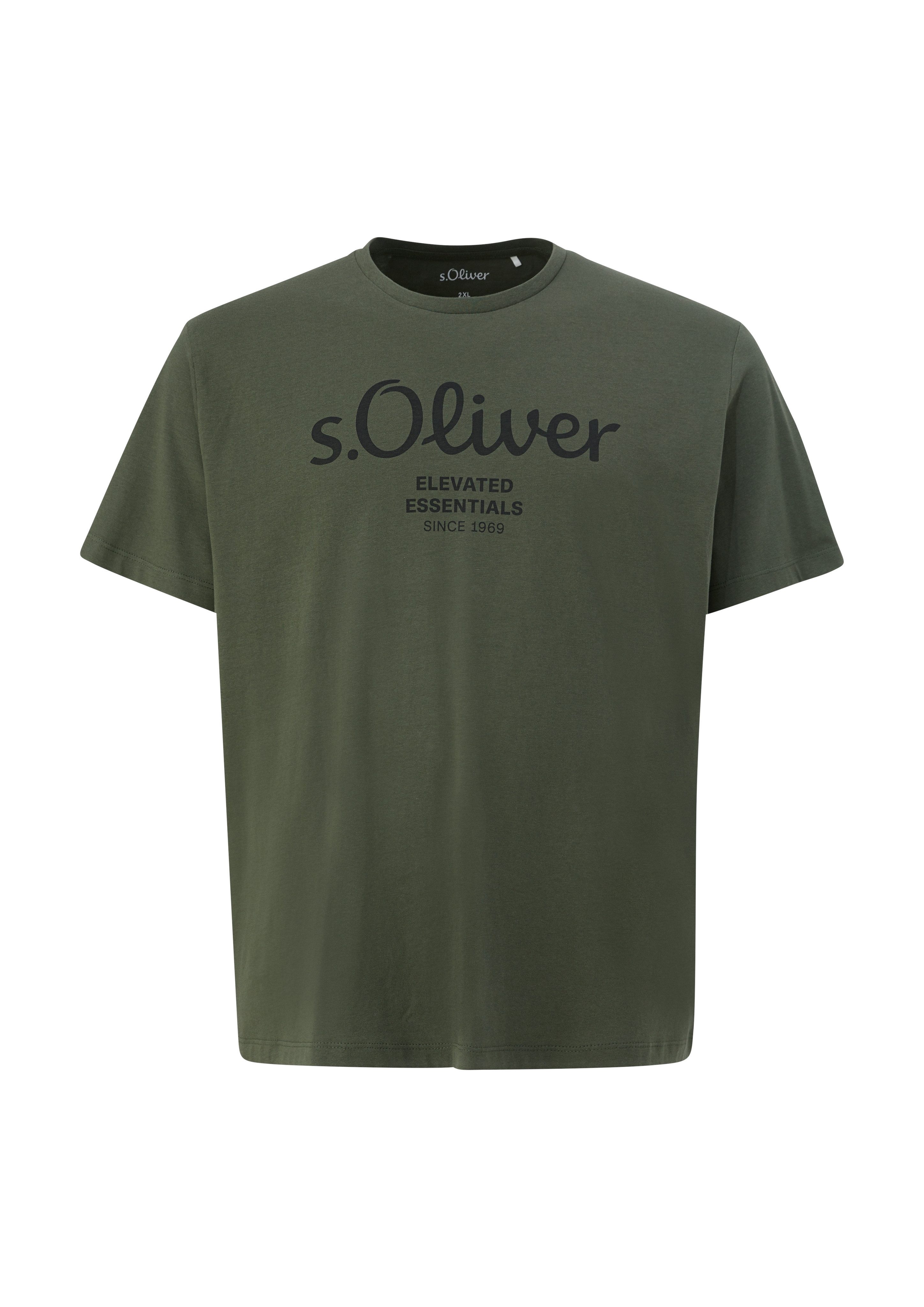 s.Oliver Men Big Sizes Kurzarmshirt mit Logo-Print/Große Größen