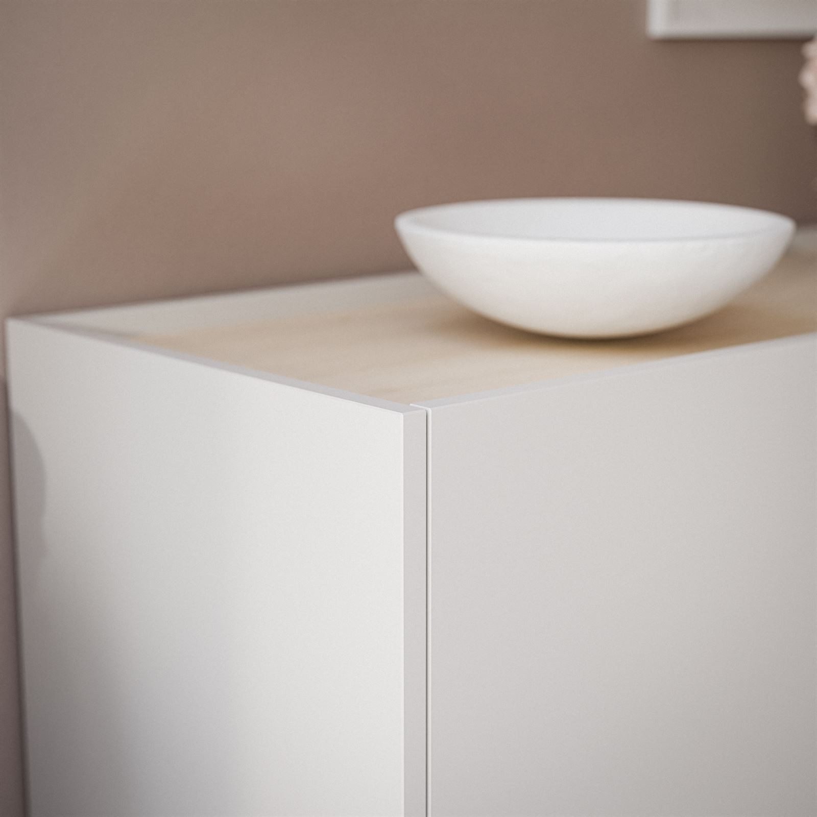 ALLHOUSE24 TV-Schrank LINEA Eiche 144 cm Breite TV Lowboard Metall Füße Unterschrank Breite 144 cm