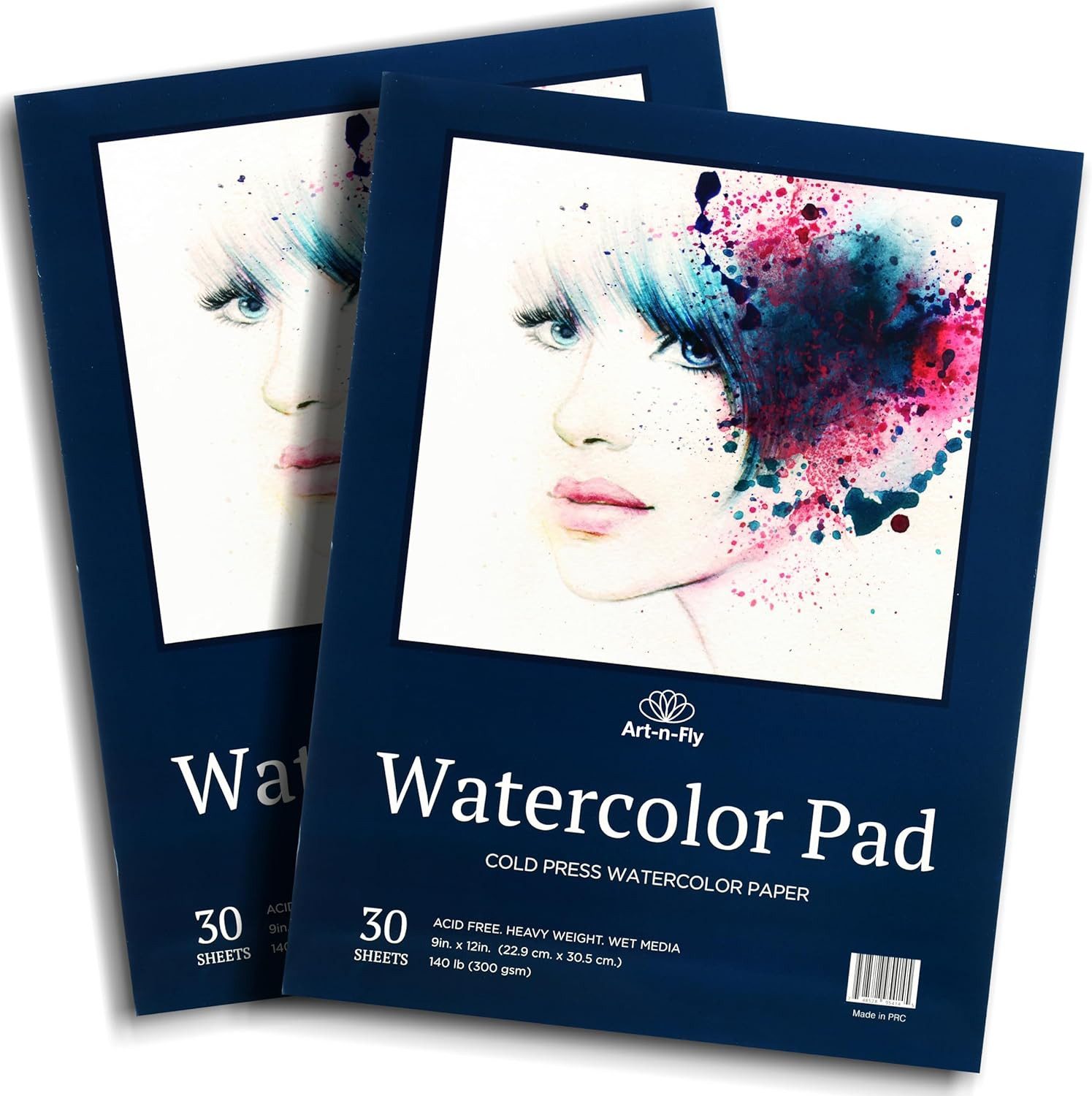 Art-n-Fly Aquarellpapier Art-n-Fly Aquarellpapier A4 300 g/m², 2 x 30 Seiten
