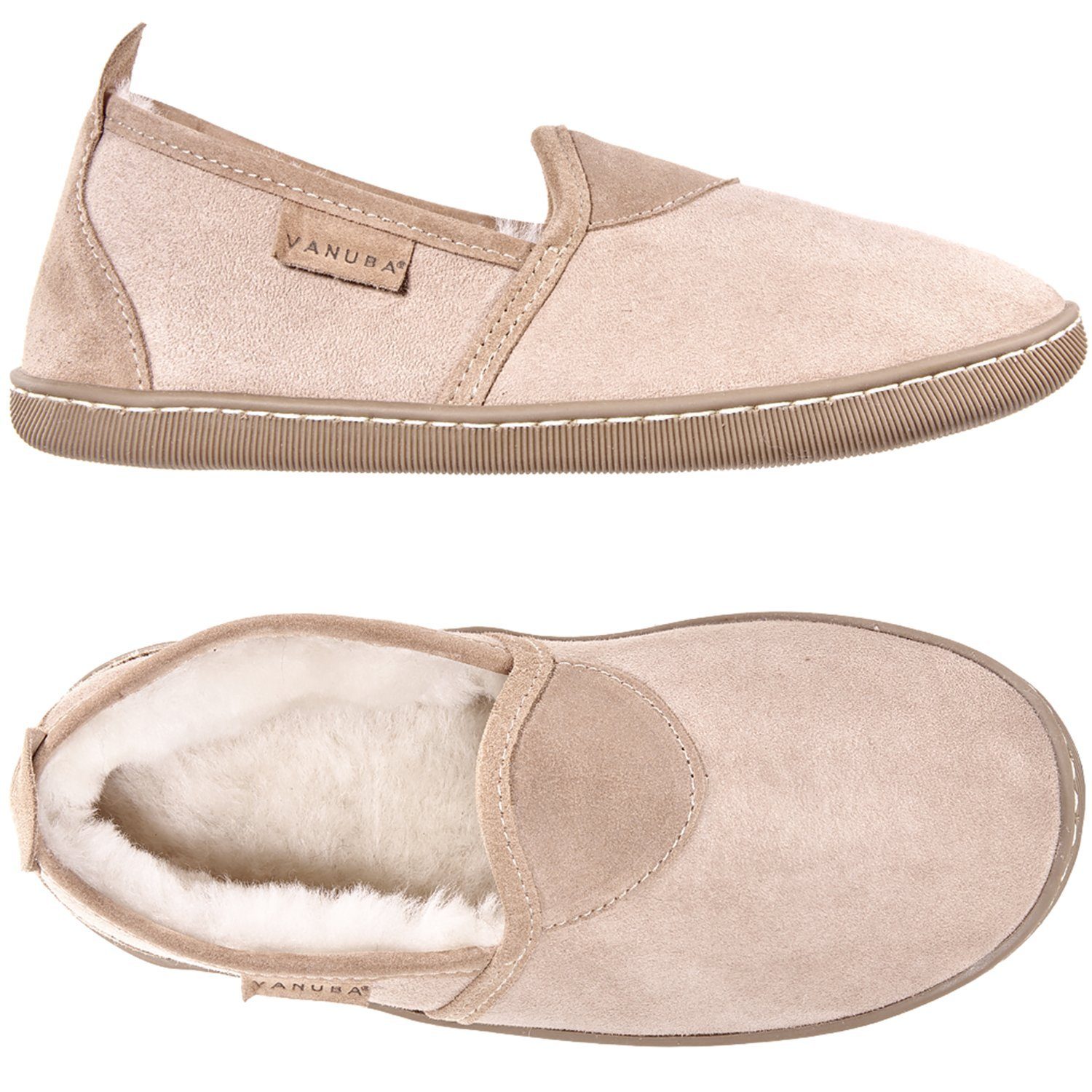 Vanuba HAMPSHIRE I Damen Hausschuh Echtleder Hüttenschuhe/Winter-Hausschuhe/Gefüttert