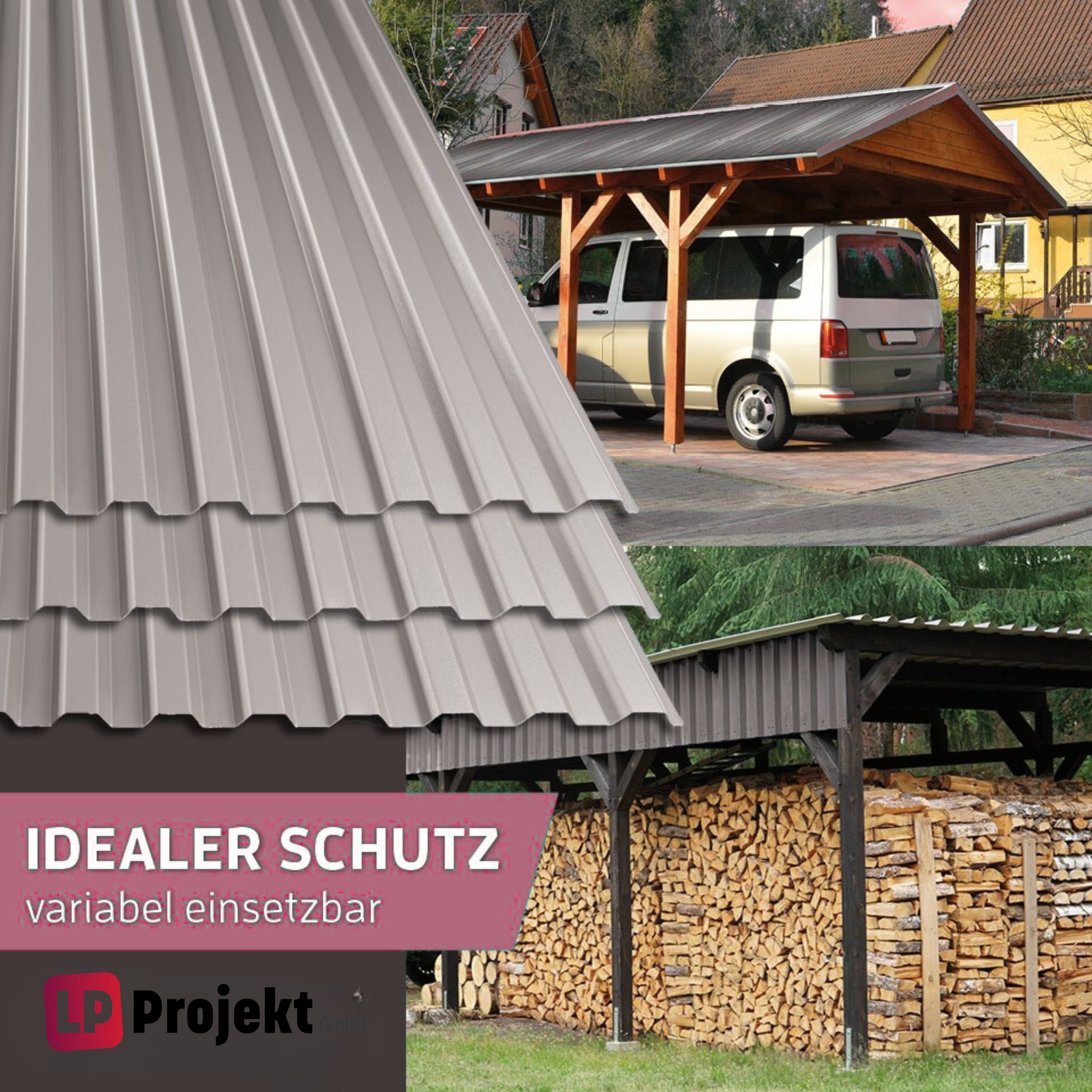 LP projekt Wellplatte Dach Kunststoff – Wetterfest & Langlebig für Überdachung, 1,2 mm, 1,05 m², (1-St., Einzelplatte oder 1er-/5er-/10er-Set), 90x117 cm Wellda – Bild 2 von 5