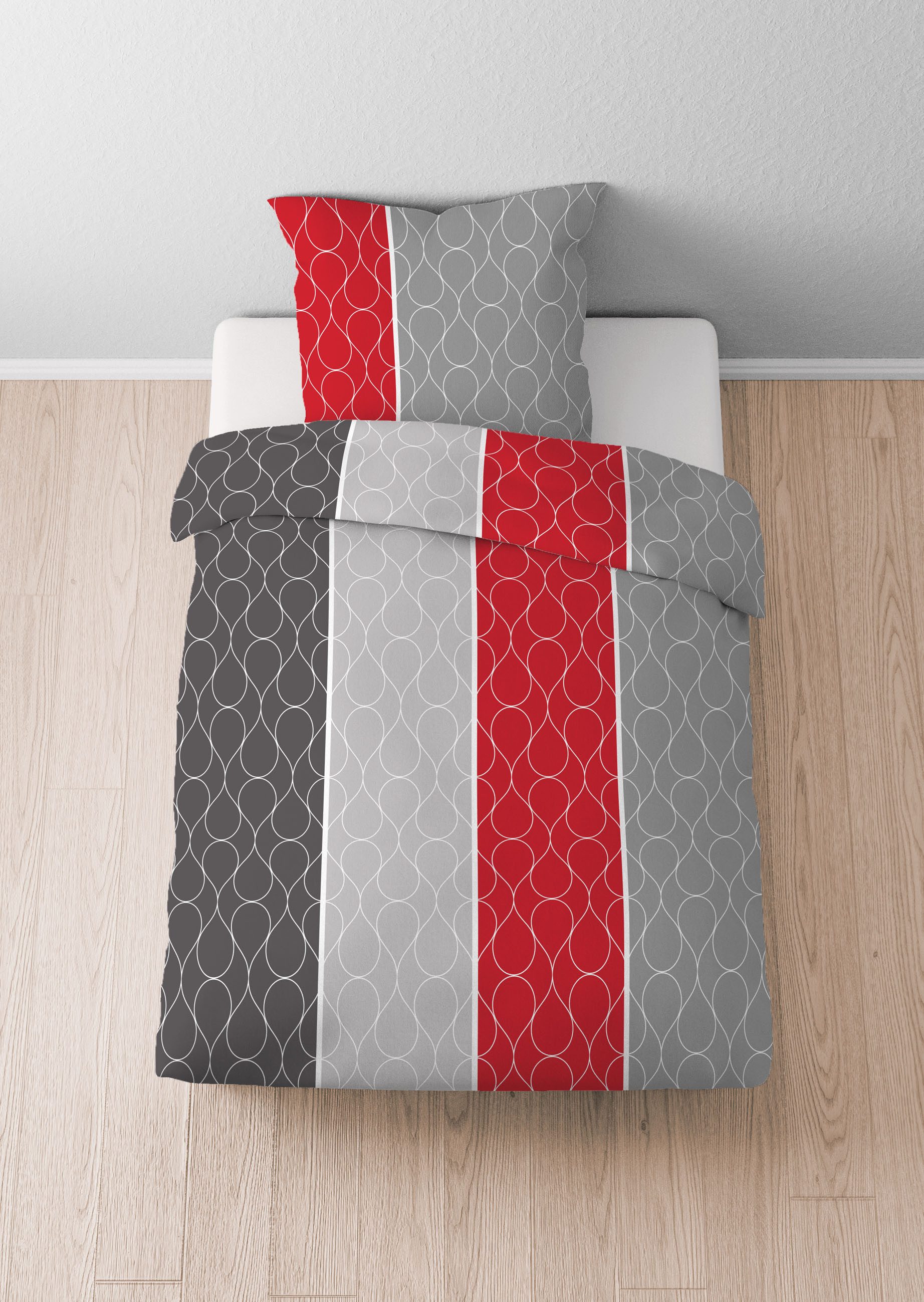 Castell - Markenbettwäsche Bettwäsche 460128, Polycotton, 2 teilig, Polycotton, hautsympathisch, atmungsaktiv, mit Reißverschlüssen