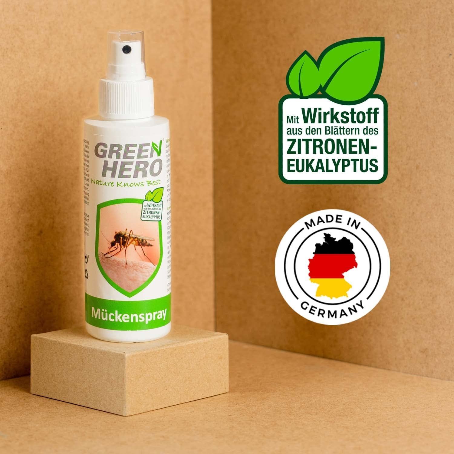 GreenHero Insektenspray Mückenspray schützt vor & Zecken, Steckmücken, Moskitos ml, 100 Mückenschutz