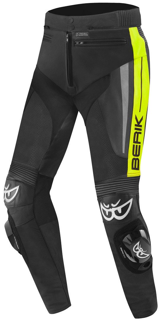 Berik Motorradhose Kendo Motorrad Lederhose Knieprotektoren enthalten,herausnehmbares Innenfutter