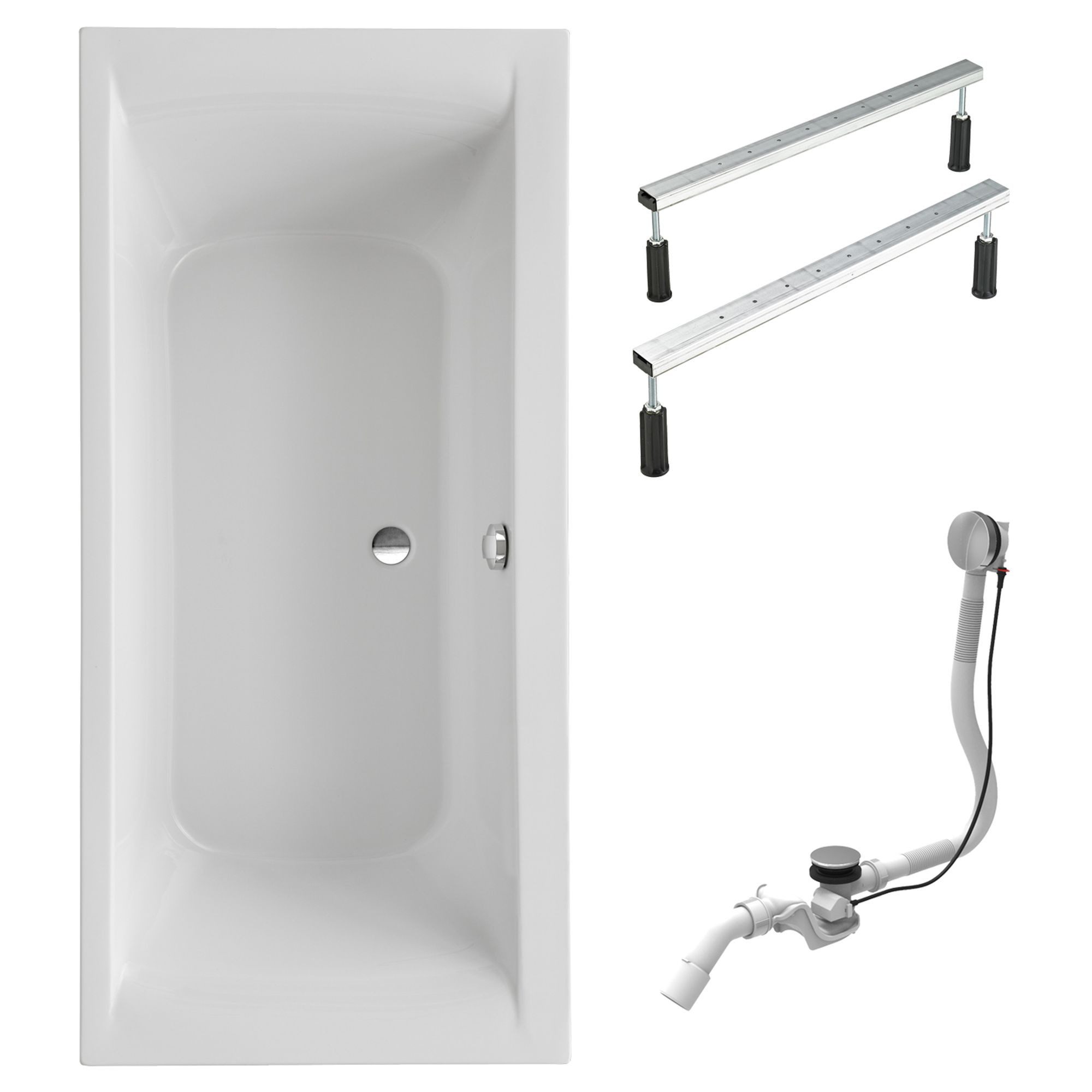 Badewanne Onda, Körperform, Sanitäracryl, Weiß, Größenauswahl