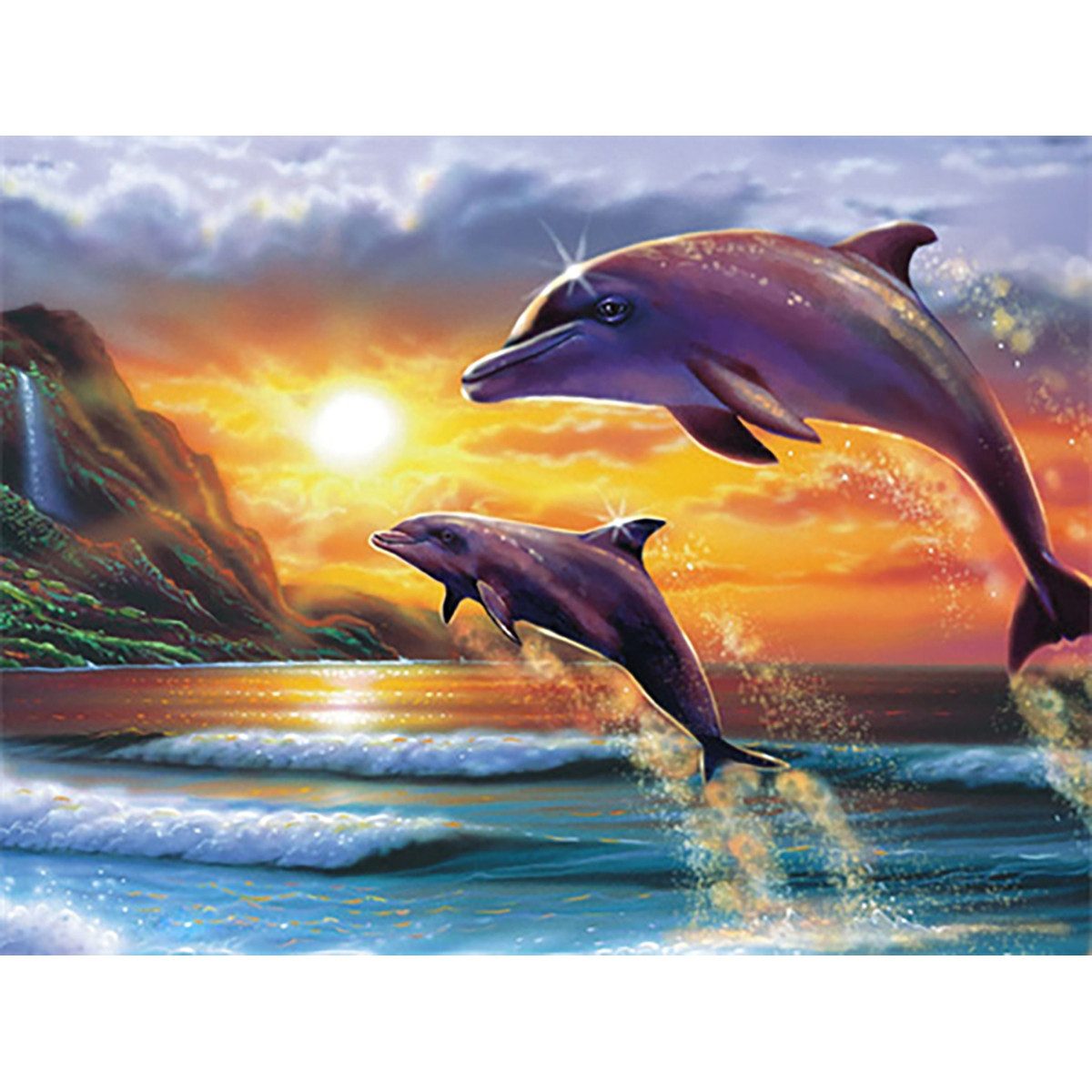 Pracht Malvorlage PRACHT Diamond Painting Delfine 40x30cm