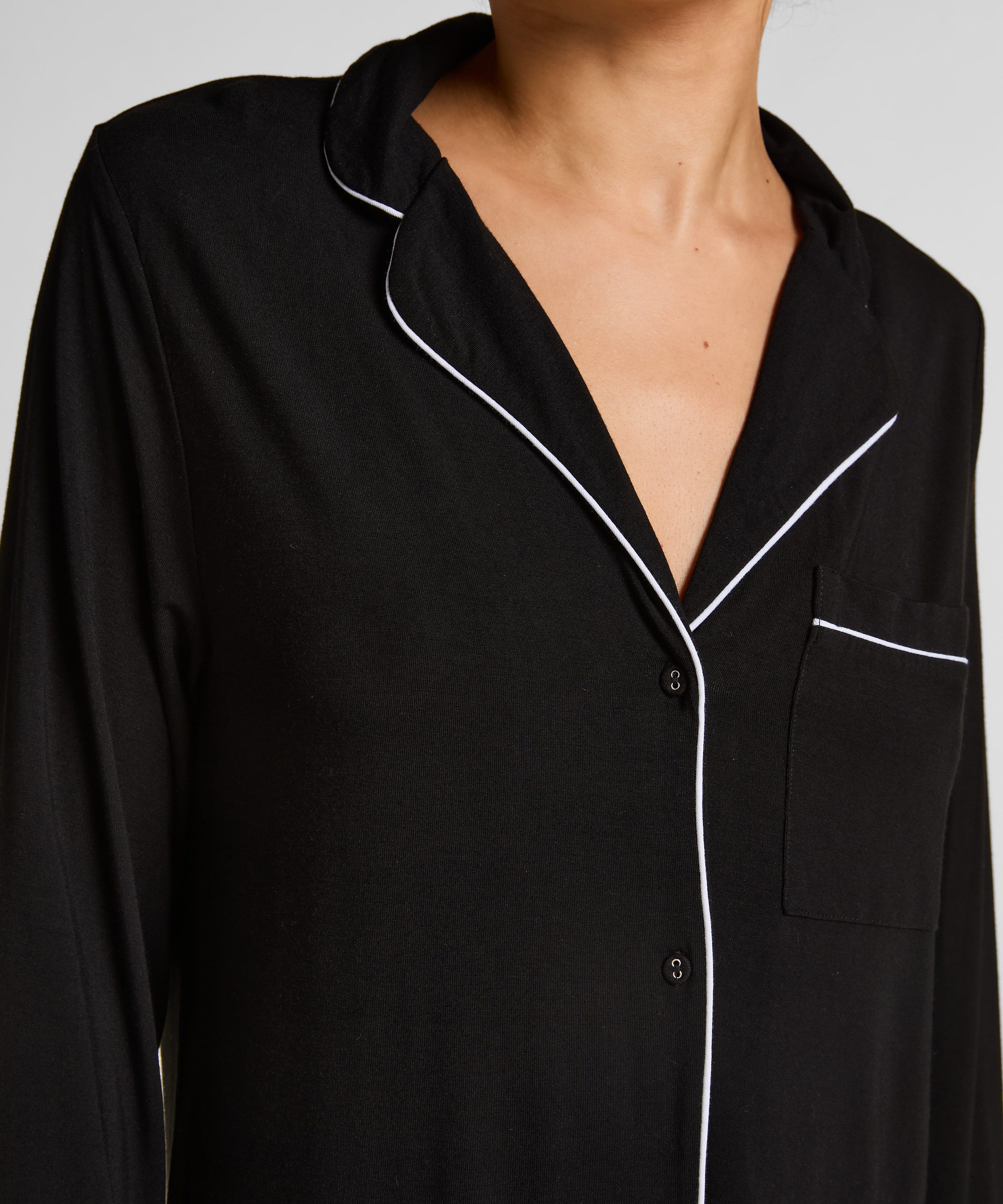 Hunkemöller Pyjama Langärmeliges Jersey-Hemdkleid Essential günstig online kaufen
