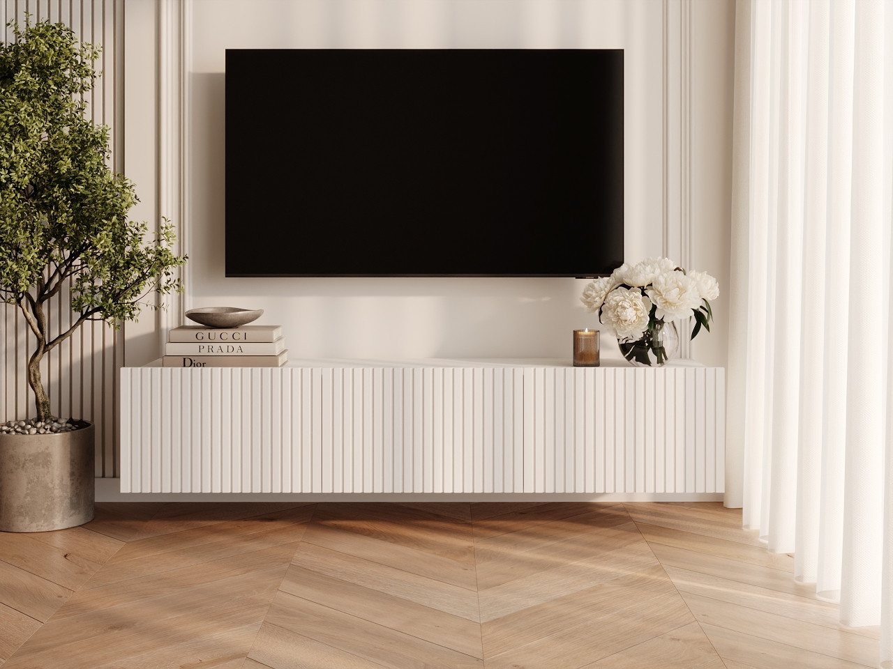 GrainGold TV-Schrank Kioto (Set, TV-Schrank) Soft-Closing-System, Breite 150 cm, für das Wohnzimmer