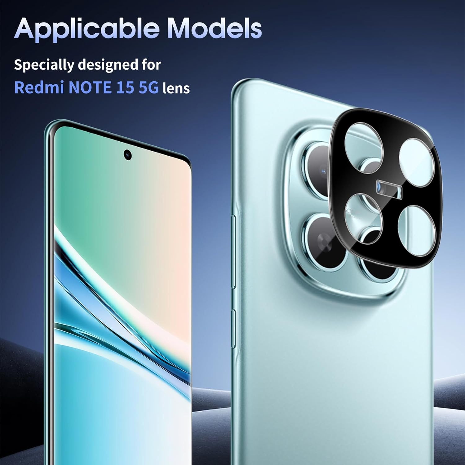 CLM-Tech Kameraschutzglas 2X für Xiaomi Redmi Note 15 Pro 5G 6,83 Zoll, (Nicht 4G) Linse 9H Glas - Folie kristallklar Panzerglas, 2 Stück, Kratzfest – Bild 4 von 5