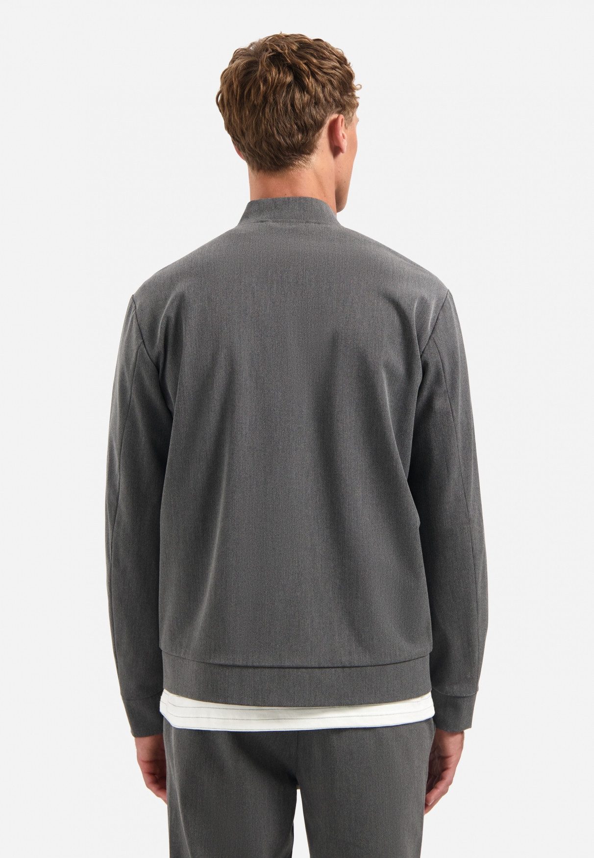 NO EXCESS Bomberjacke No Excess Leichte melierte Strickjacke