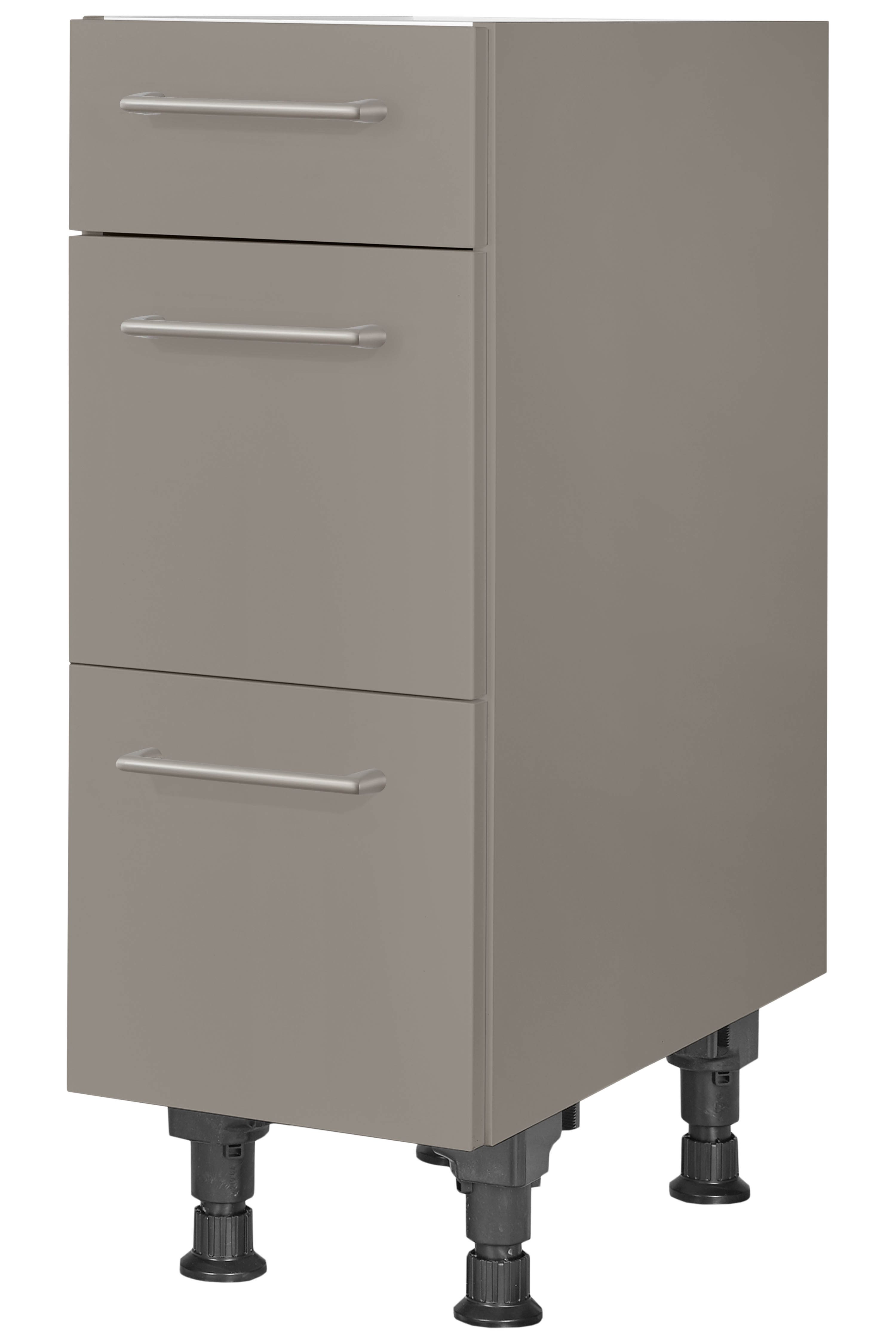 nobilia® Unterschrank "Laser", vormontiert, mit höhenverstellbaren Sockelfüßen, in den Breiten 30, 45, 60 und 90 cm, mit Schubkasten und Auszügen