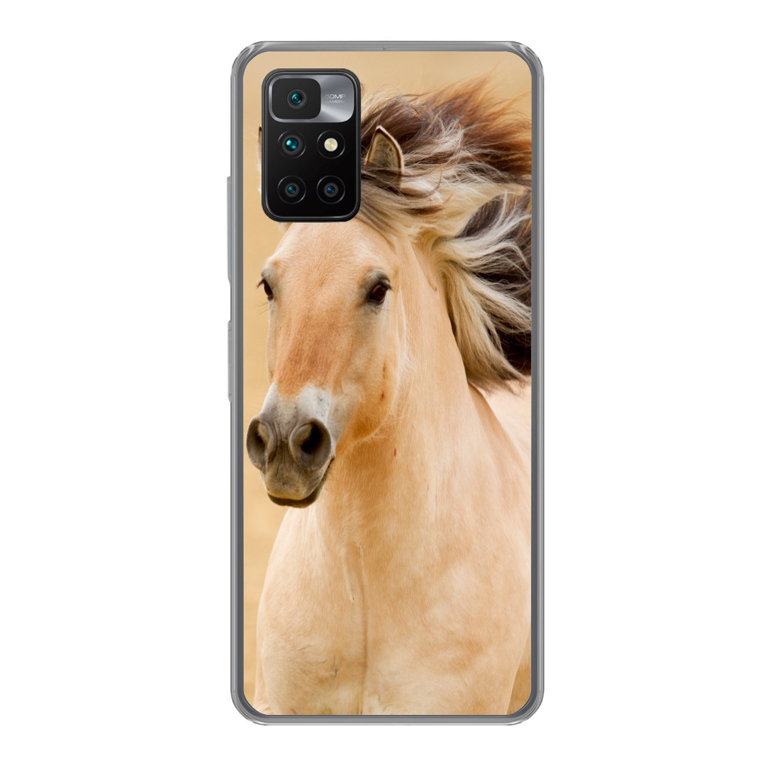 MuchoWow Handyhülle für Xiaomi Redmi 10 Pferde - Tiere - Mähne - Porträt, Phone Case, Silikon, Schutzhülle Dünn