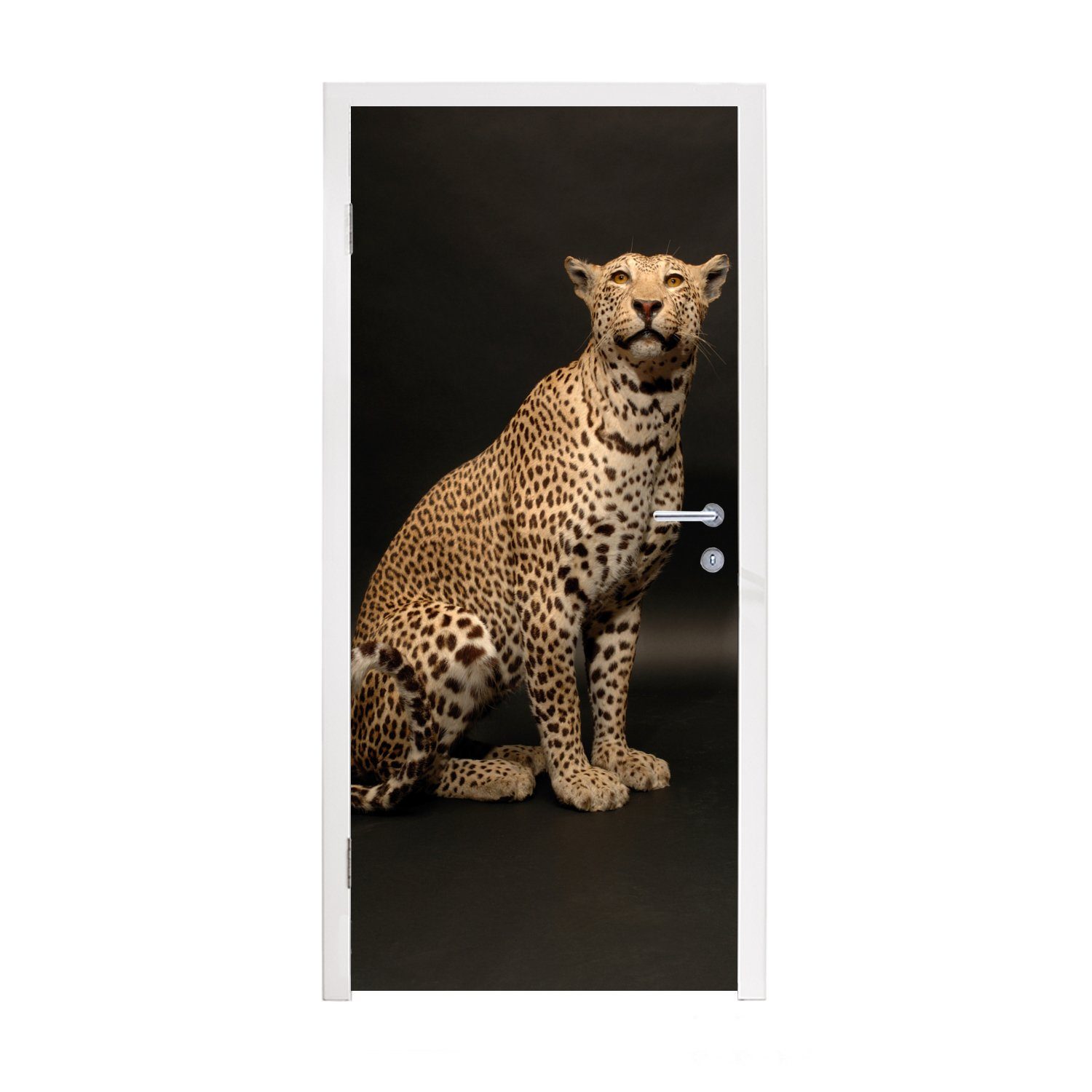 MuchoWow Türtapete Leopard - Tiere - Fleck, Matt, bedruckt, (1 St), Fototapete für Tür, Türaufkleber, 75x205 cm