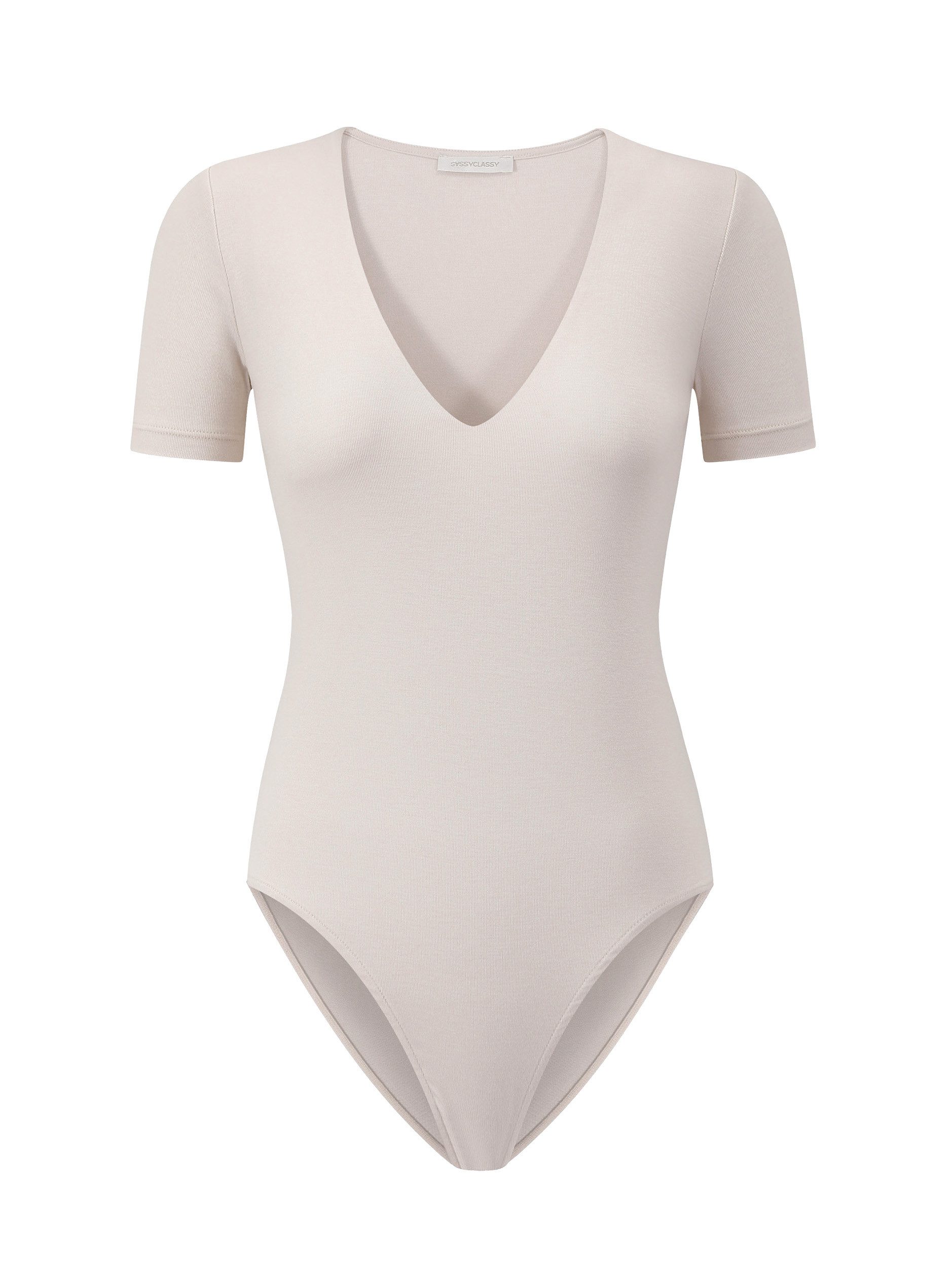 SASSYCLASSY Body Kurzarm Body Damen mit V-Ausschnitt Elegant