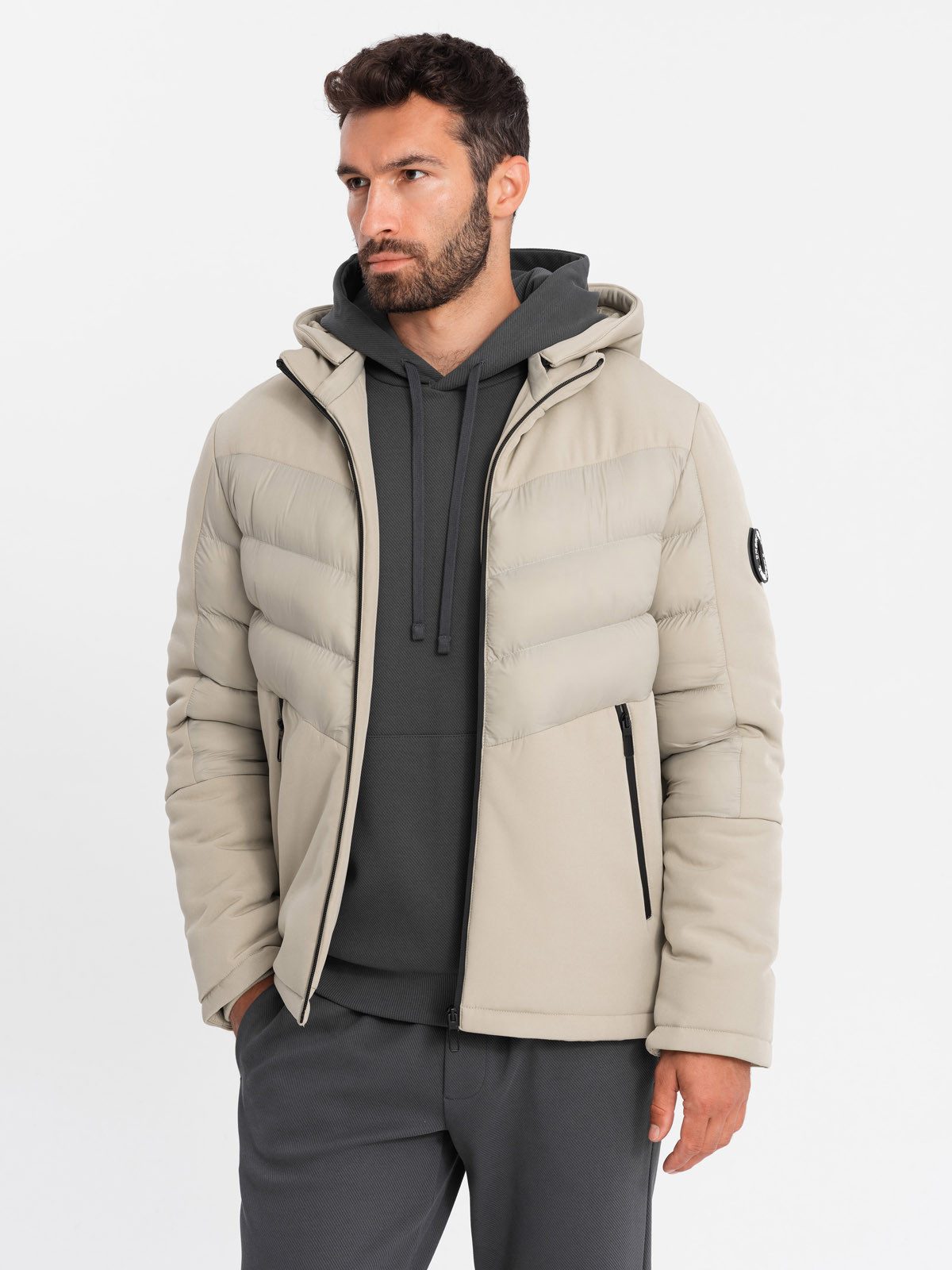 OMBRE Steppjacke Herren-Steppjacke mit hohem Kragen günstig online kaufen