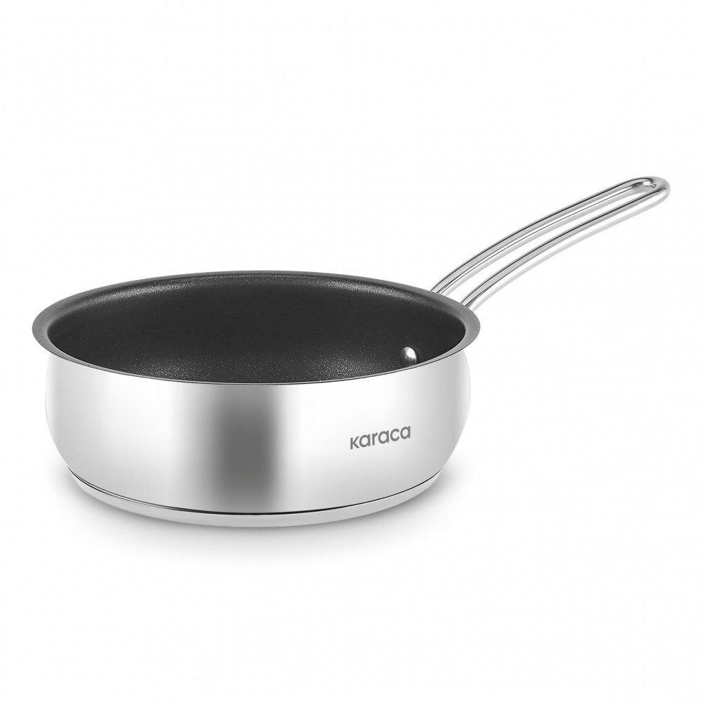 Karaca Bratpfanne Karaca Emirgan Stahlpfanne Pfanne Bratpfanne, 24cm, Silber