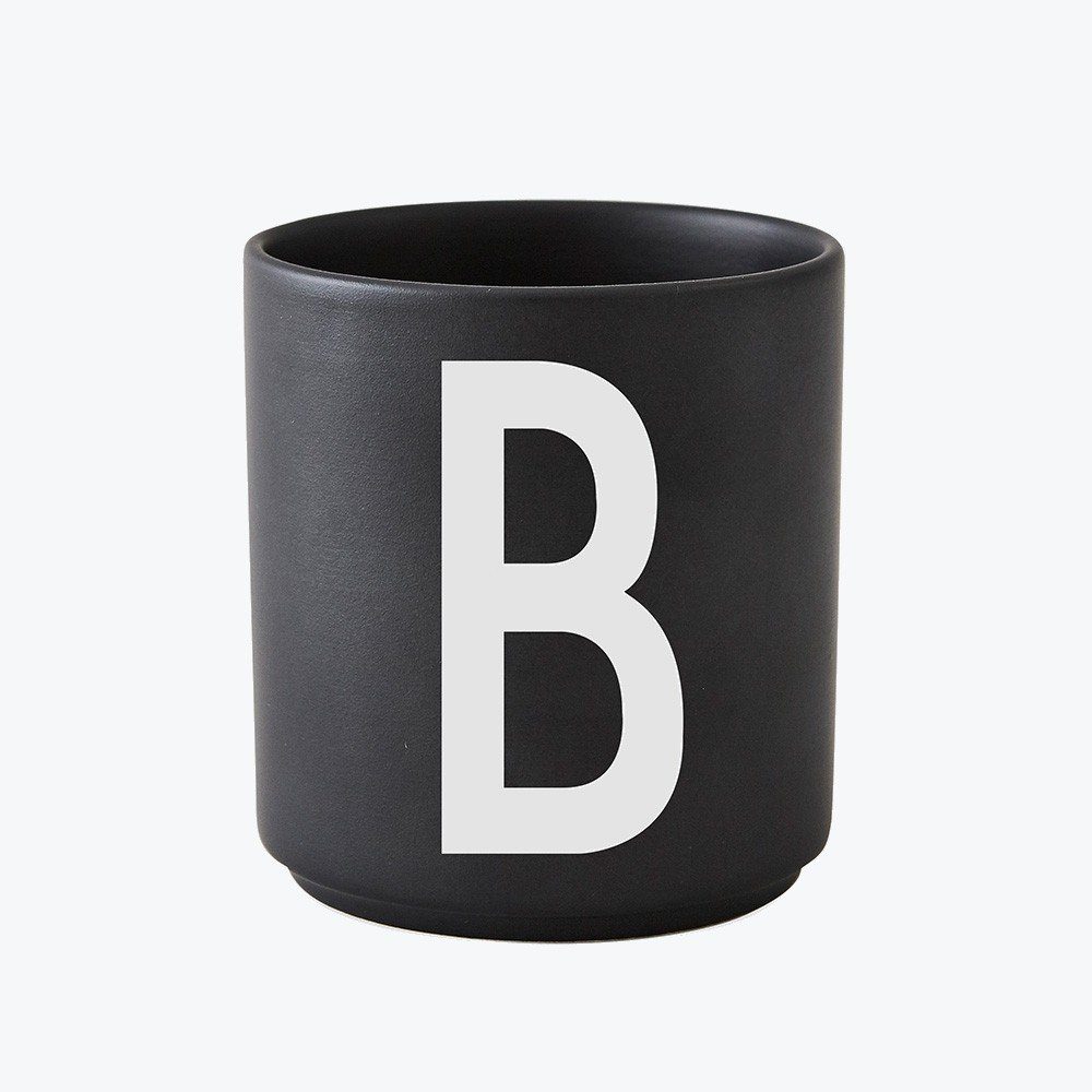 Design Letters Becher Porzellanbecher Schwarz B, Porzellan