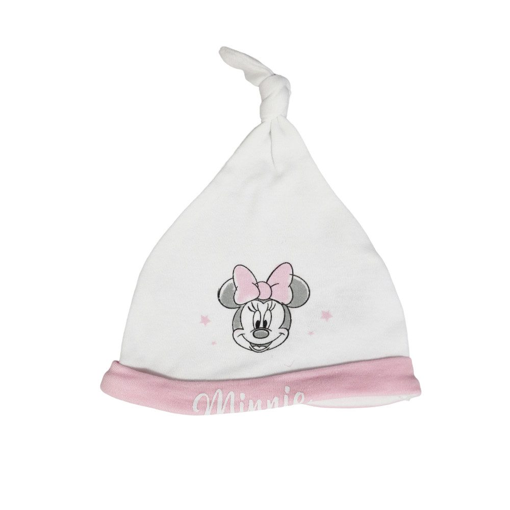 Disney Strampler Disney Minnie Maus Baby 4 tlg Set Body Hose Lätzchen Mütze (4-tlg) Gr. 56 bis 74, reine Baumwolle
